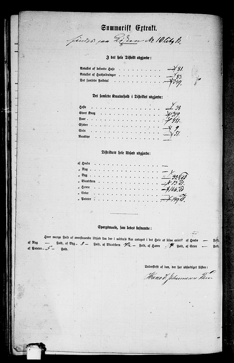 RA, 1865 census for Borgund, 1865, p. 207