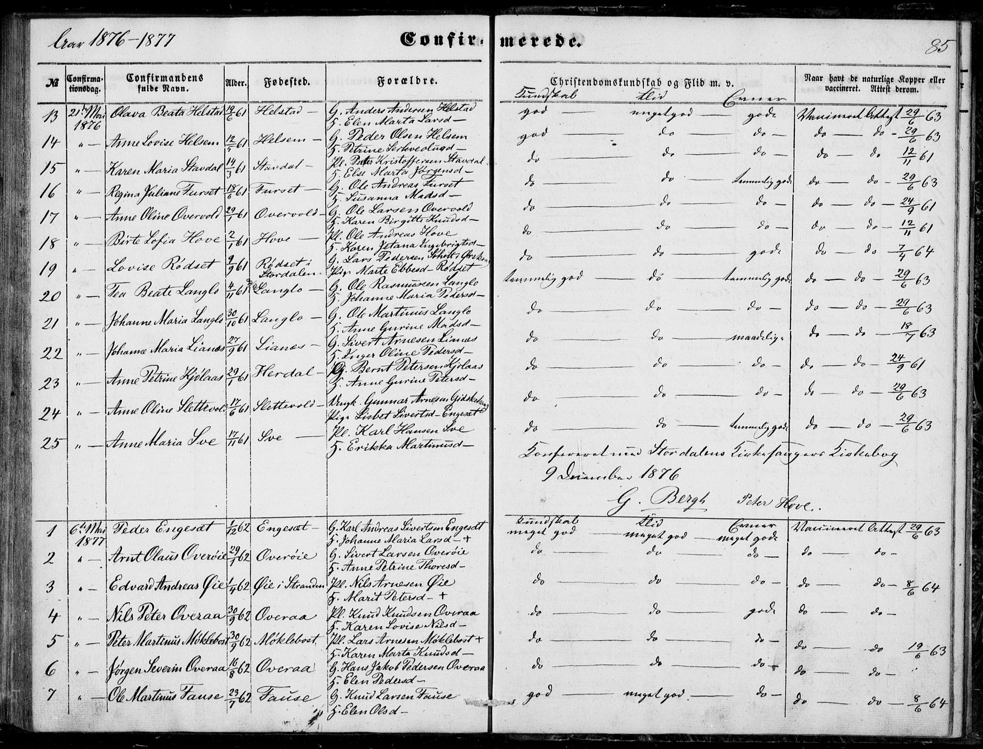 Ministerialprotokoller, klokkerbøker og fødselsregistre - Møre og Romsdal, AV/SAT-A-1454/520/L0281: Parish register (official) no. 520A10, 1851-1881, p. 85