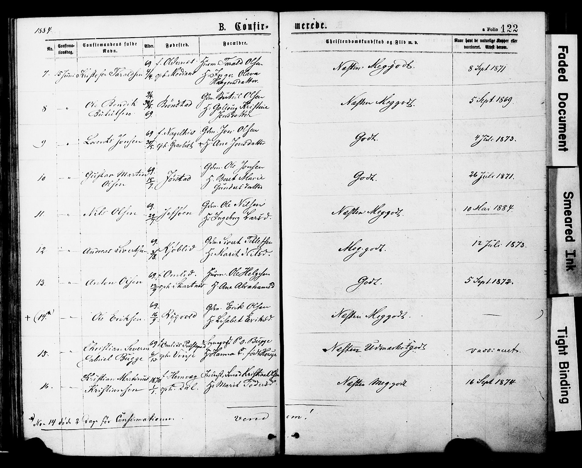 Ministerialprotokoller, klokkerbøker og fødselsregistre - Nord-Trøndelag, AV/SAT-A-1458/749/L0473: Parish register (official) no. 749A07, 1873-1887, p. 122