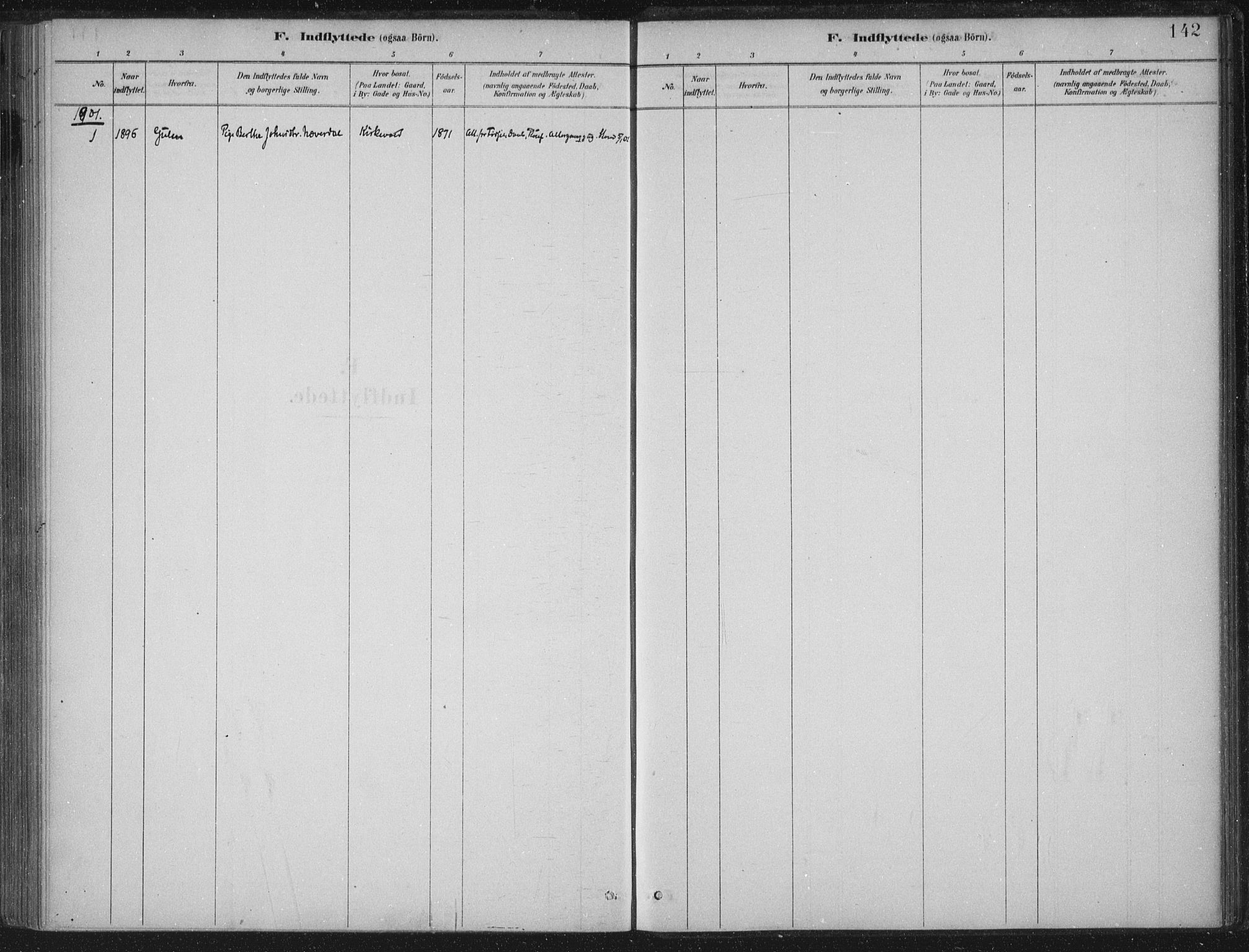 Lærdal sokneprestembete, AV/SAB-A-81201: Parish register (official) no. C  1, 1878-1911, p. 142