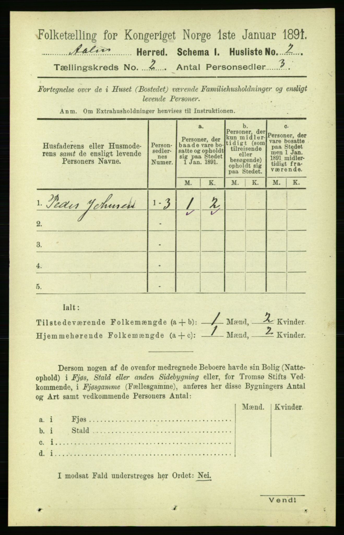 RA, 1891 census for 1644 Ålen, 1891, p. 328