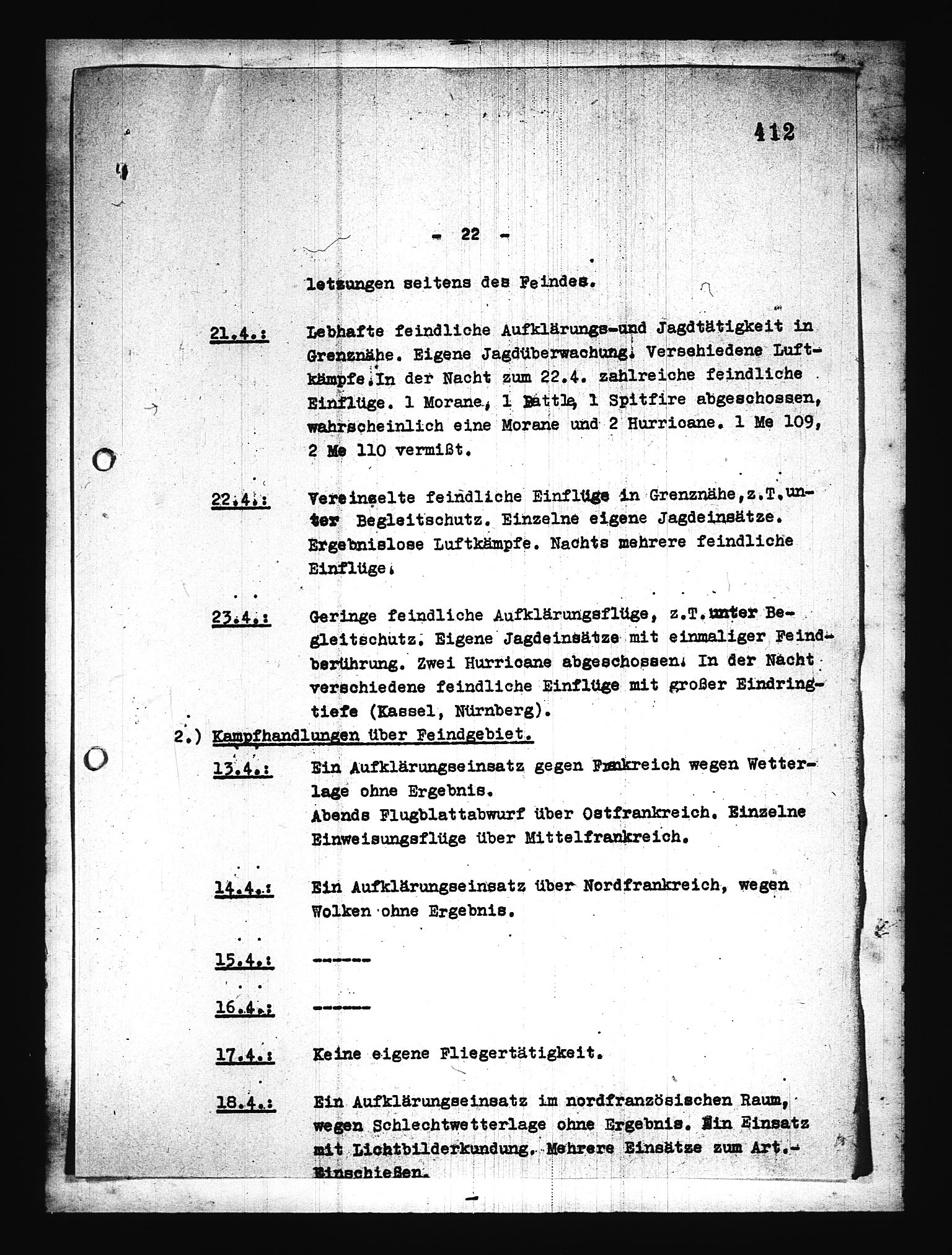 Documents Section, AV/RA-RAFA-2200/V/L0076: Amerikansk mikrofilm "Captured German Documents".
Box No. 715.  FKA jnr. 619/1954., 1940, p. 215