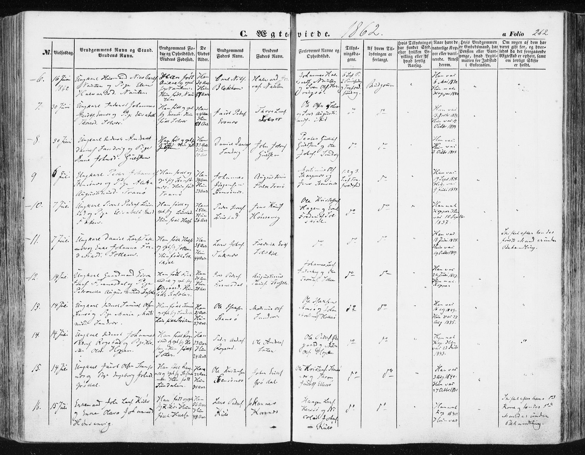 Ministerialprotokoller, klokkerbøker og fødselsregistre - Møre og Romsdal, SAT/A-1454/581/L0937: Parish register (official) no. 581A05, 1853-1872, p. 262