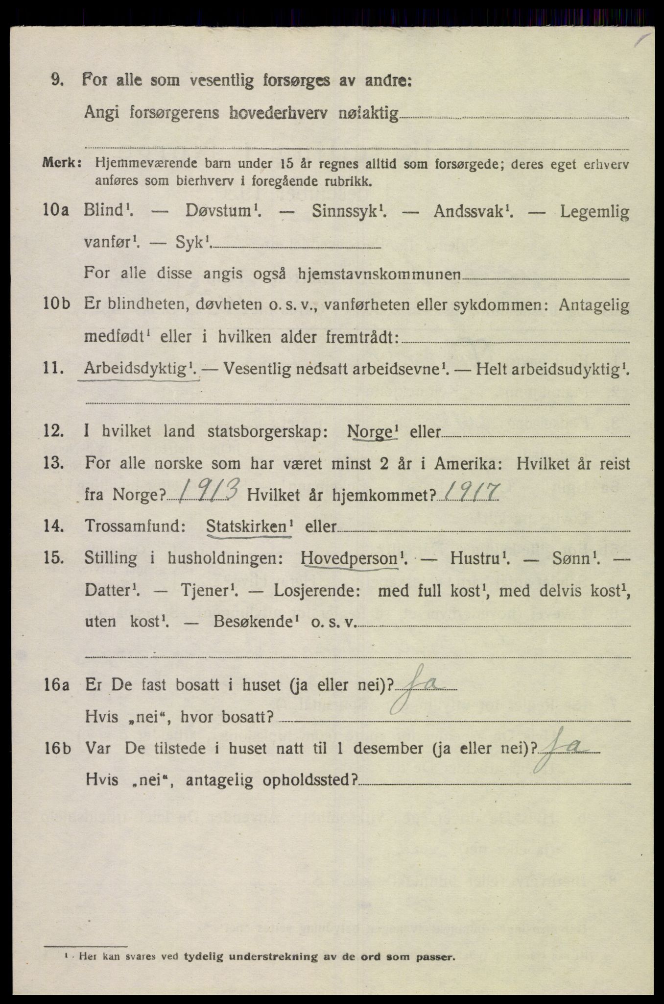 SAK, 1920 census for Spangereid, 1920, p. 1526