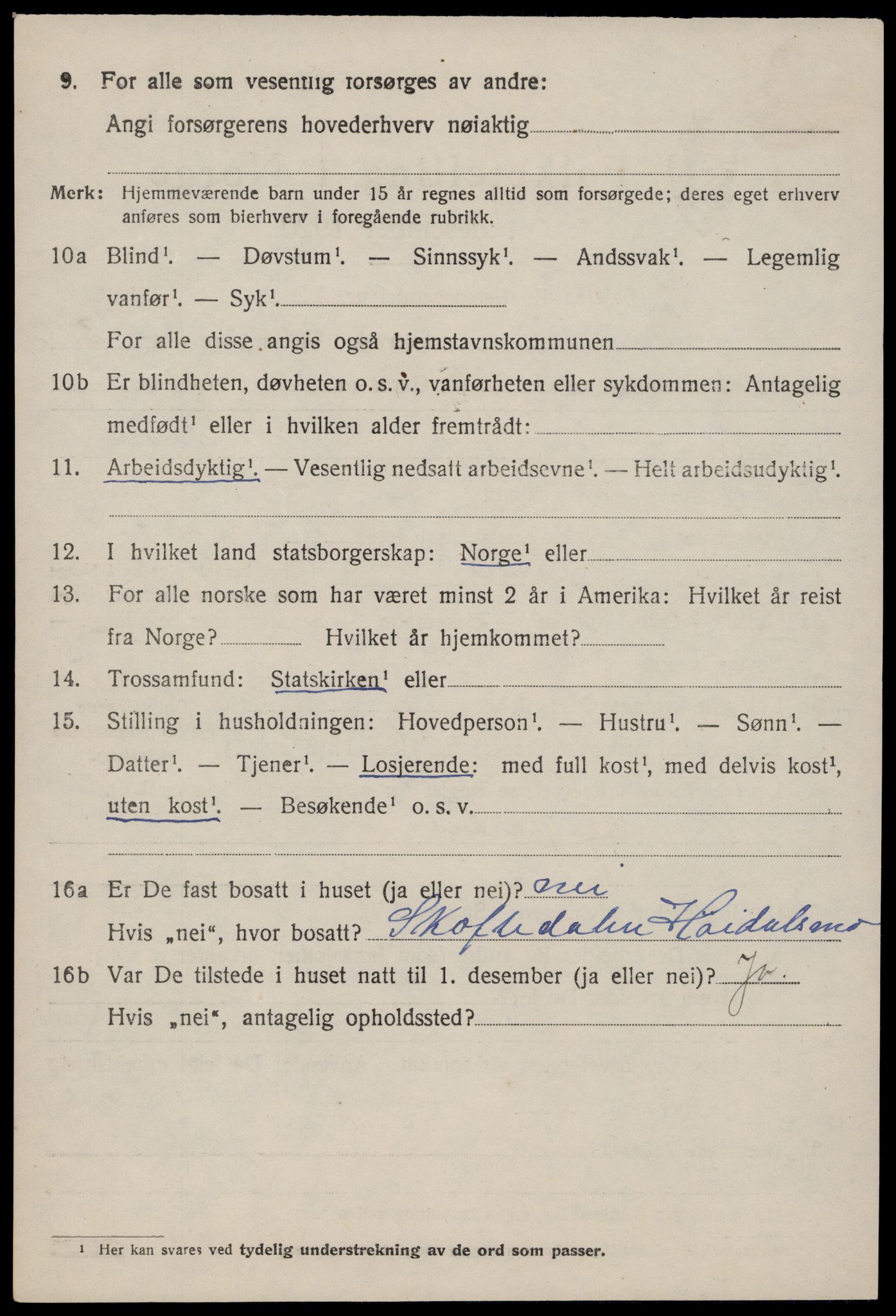 SAKO, 1920 census for Kviteseid, 1920, p. 6306