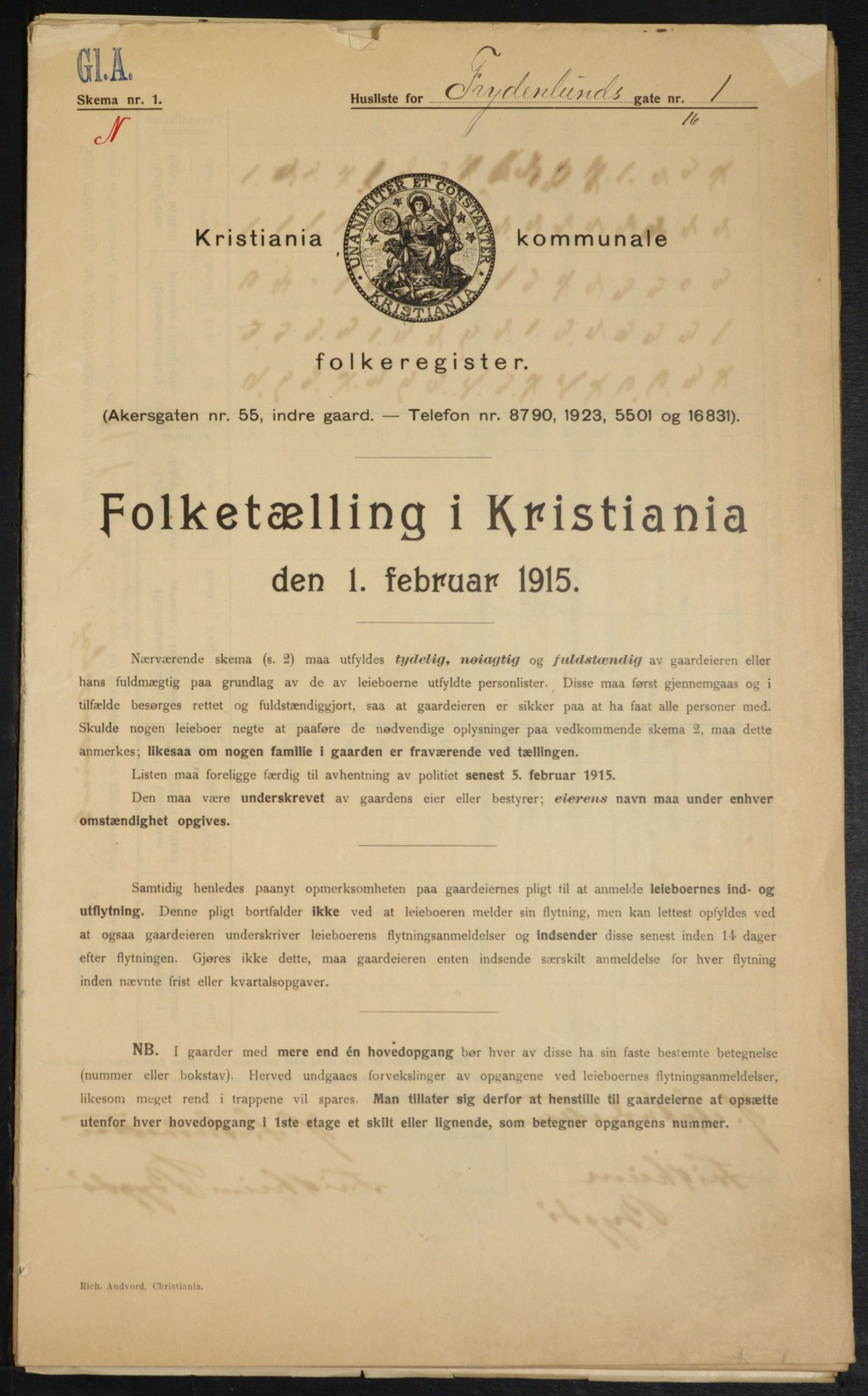 OBA, Municipal Census 1915 for Kristiania, 1915, p. 27629