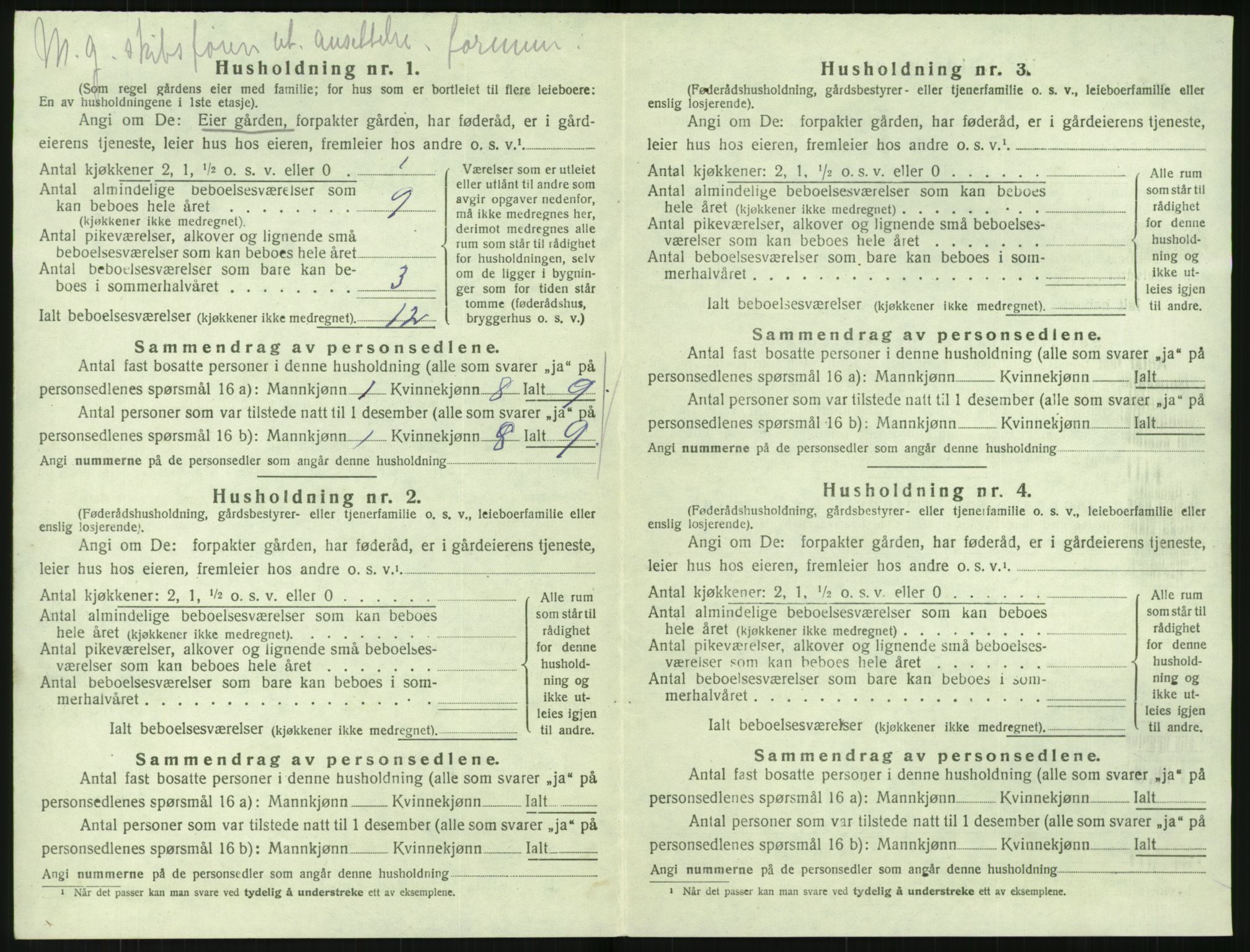 SAK, 1920 census for Flosta, 1920, p. 241