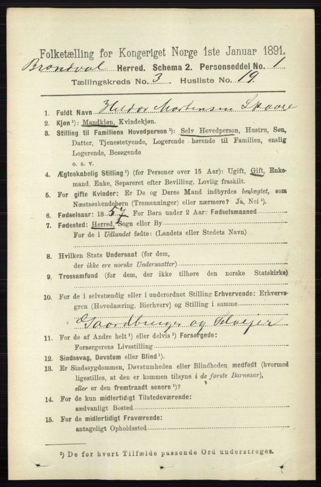 RA, 1891 census for 0422 Brandval, 1891, p. 1347