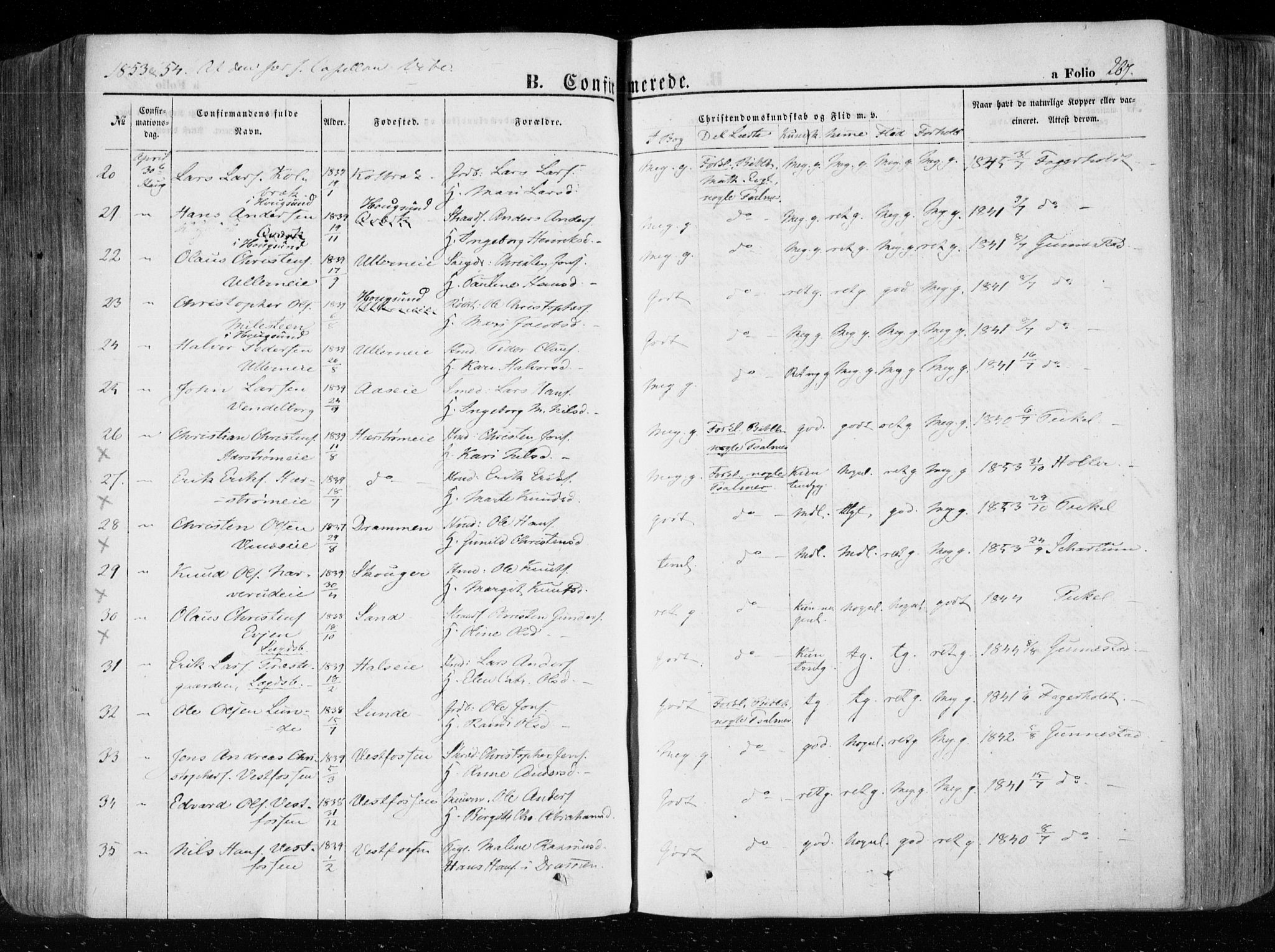 Eiker kirkebøker, AV/SAKO-A-4/F/Fa/L0014: Parish register (official) no. I 14, 1846-1854, p. 267