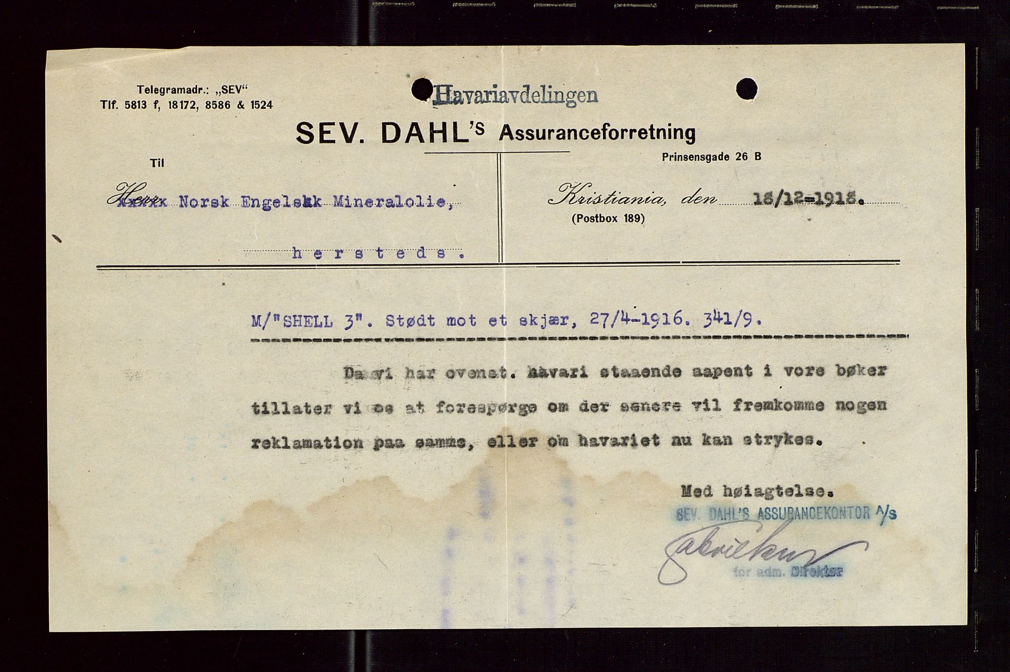 Pa 1521 - A/S Norske Shell, AV/SAST-A-101915/E/Ea/Eaa/L0005: Sjefskorrespondanse, 1918, p. 5