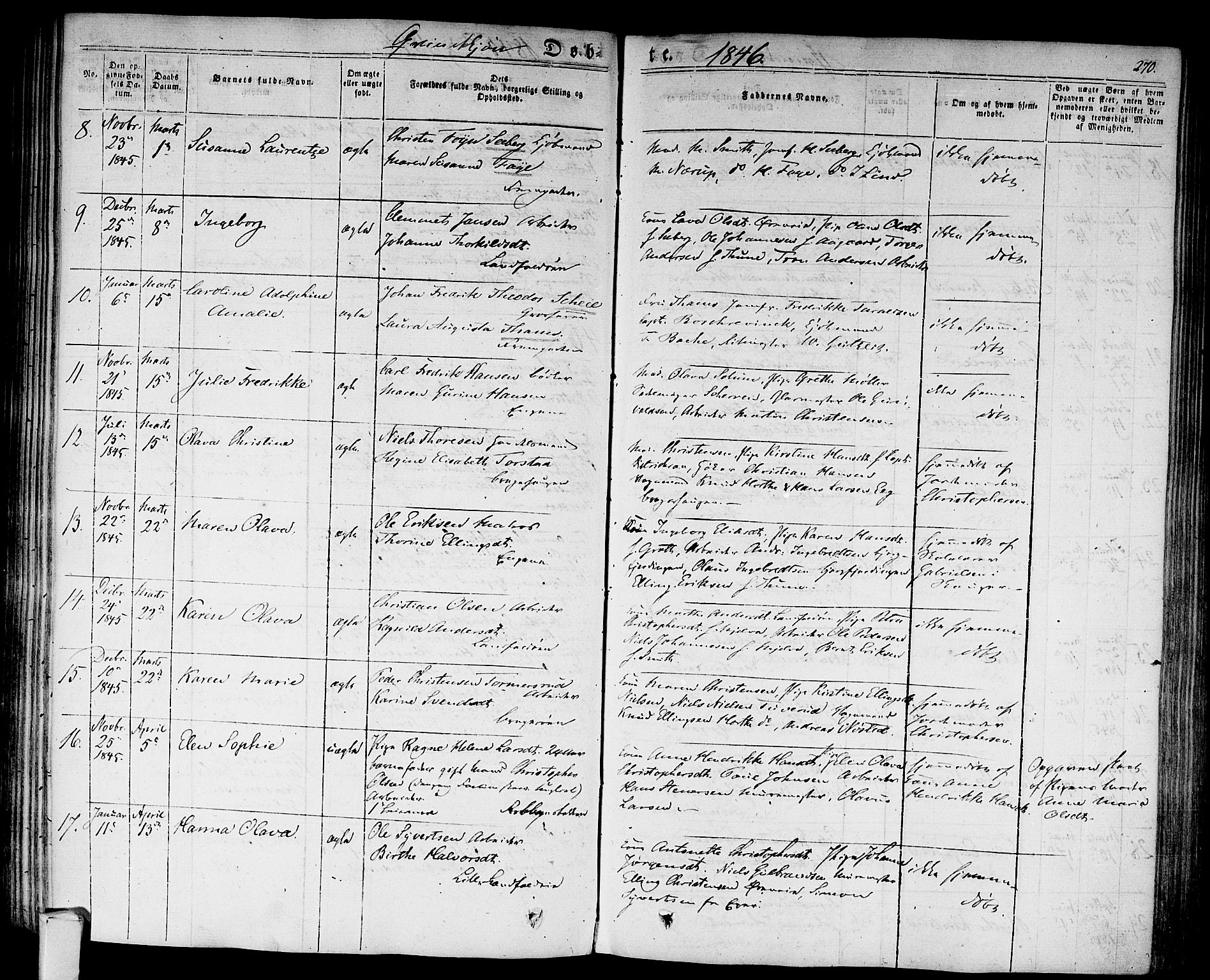 Bragernes kirkebøker, AV/SAKO-A-6/F/Fb/L0001: Parish register (official) no. II 1, 1830-1847, p. 270