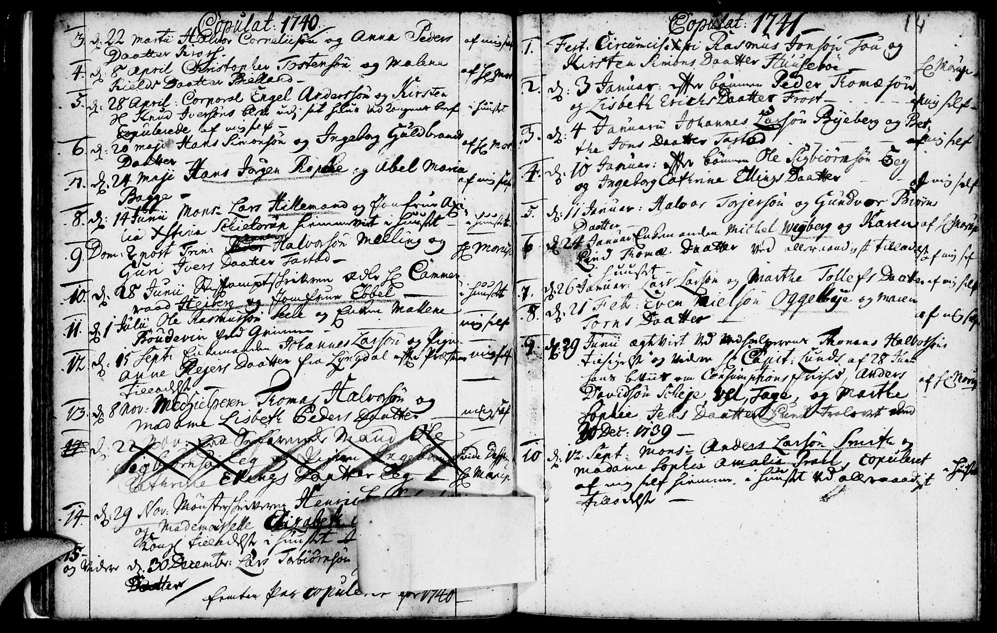 Domkirken sokneprestkontor, AV/SAST-A-101812/001/30/30BA/L0003: Parish register (official) no. A 3 /1, 1738-1760, p. 14