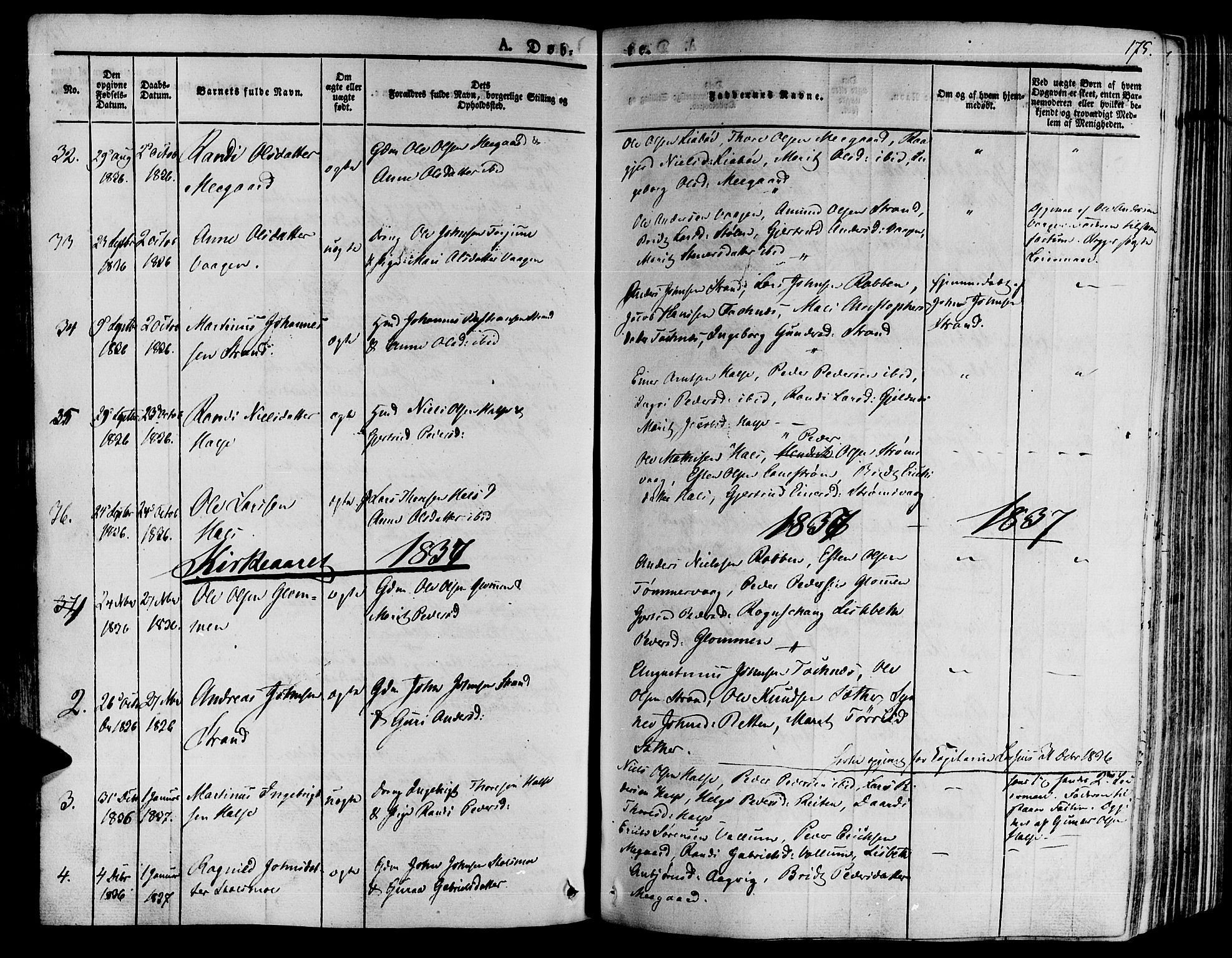 Ministerialprotokoller, klokkerbøker og fødselsregistre - Møre og Romsdal, AV/SAT-A-1454/592/L1025: Parish register (official) no. 592A03 /2, 1831-1849, p. 175