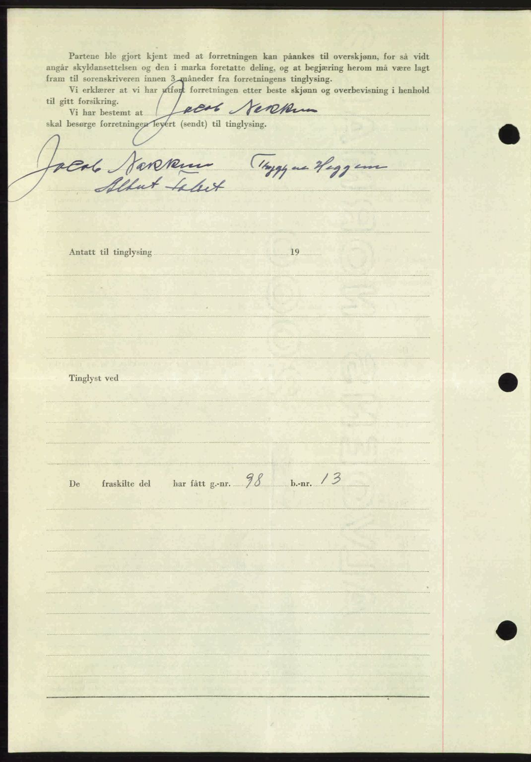Romsdal sorenskriveri, SAT/A-4149/1/2/2C: Mortgage book no. A24, 1947-1947, Diary no: : 2334/1947
