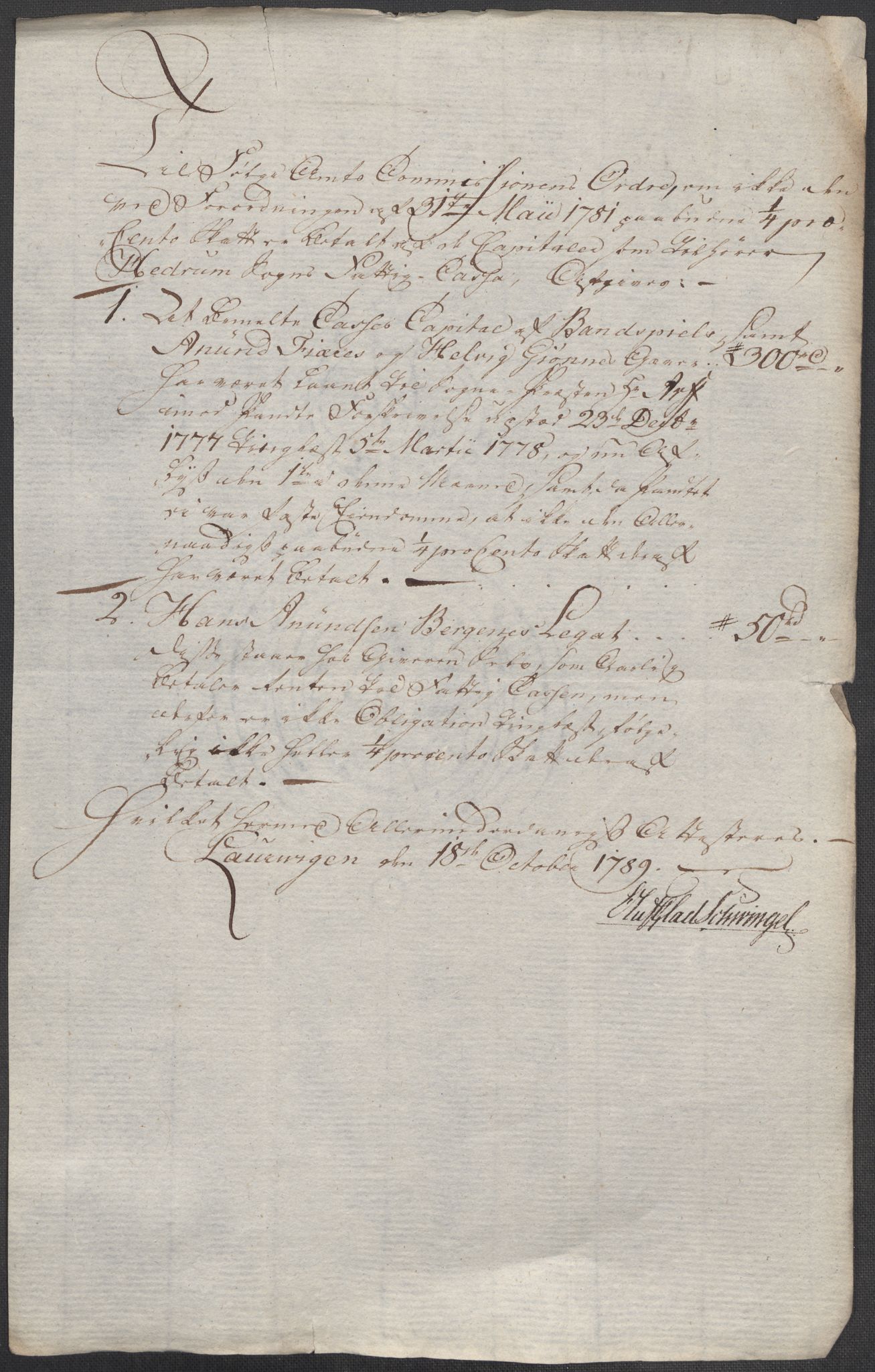 Rentekammeret inntil 1814, Reviderte regnskaper, Mindre regnskaper, AV/RA-EA-4068/Rf/Rfe/L0021: Larvik grevskap, Lista fogderi, 1789, p. 54