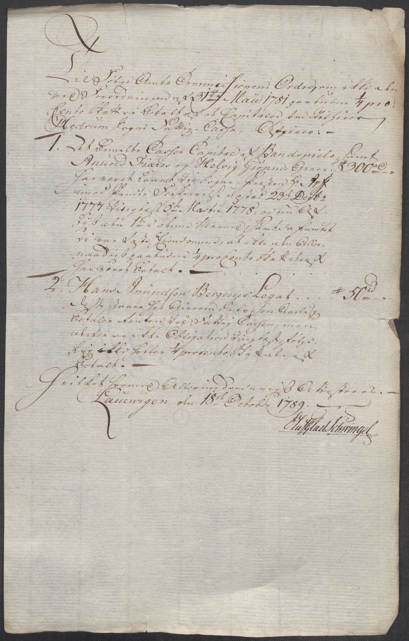 Rentekammeret inntil 1814, Reviderte regnskaper, Mindre regnskaper, AV/RA-EA-4068/Rf/Rfe/L0021: Larvik grevskap, Lista fogderi, 1789, p. 54