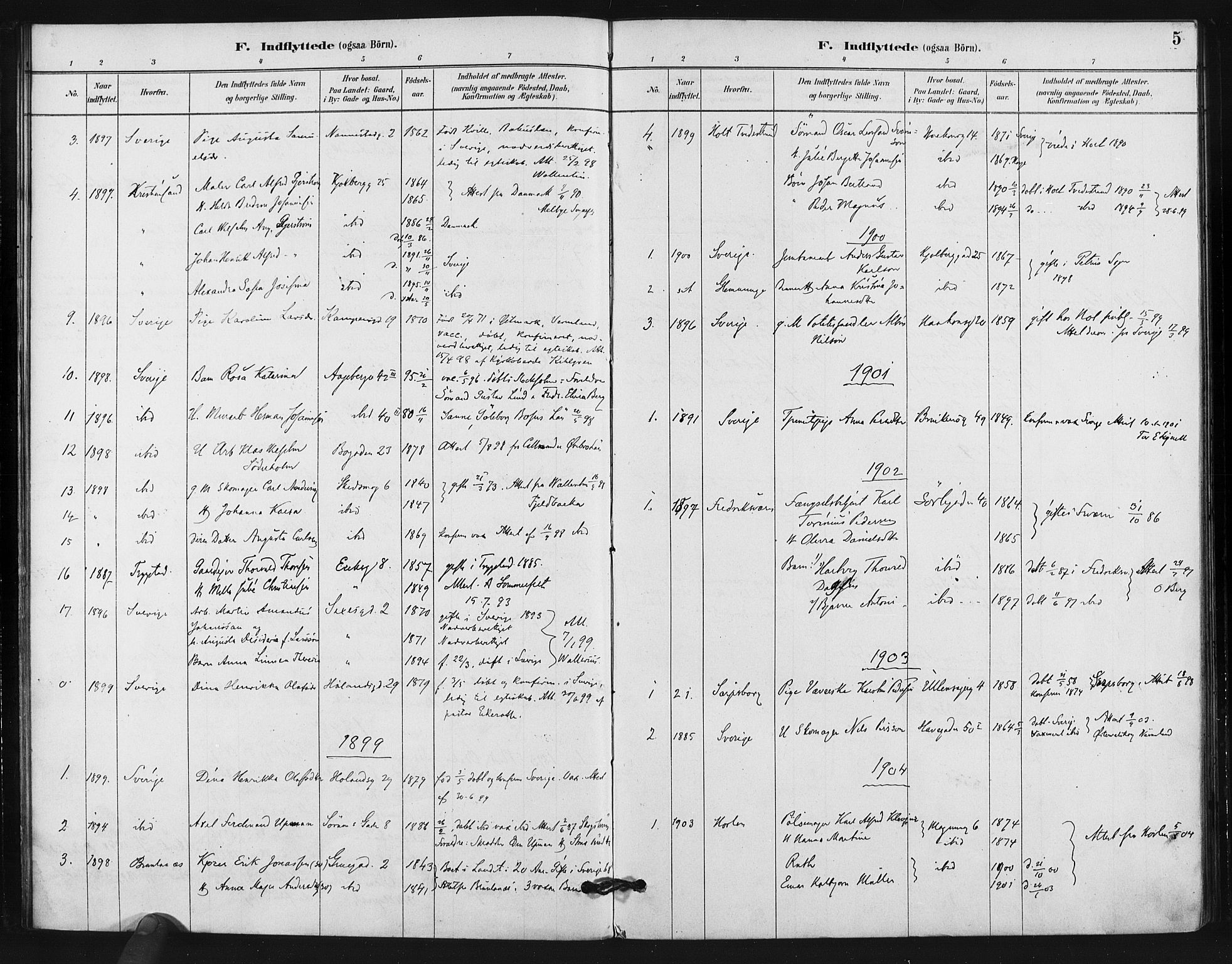 Kampen prestekontor Kirkebøker, AV/SAO-A-10853/F/Fb/L0001: Parish register (official) no. II 1, 1880-1911, p. 5