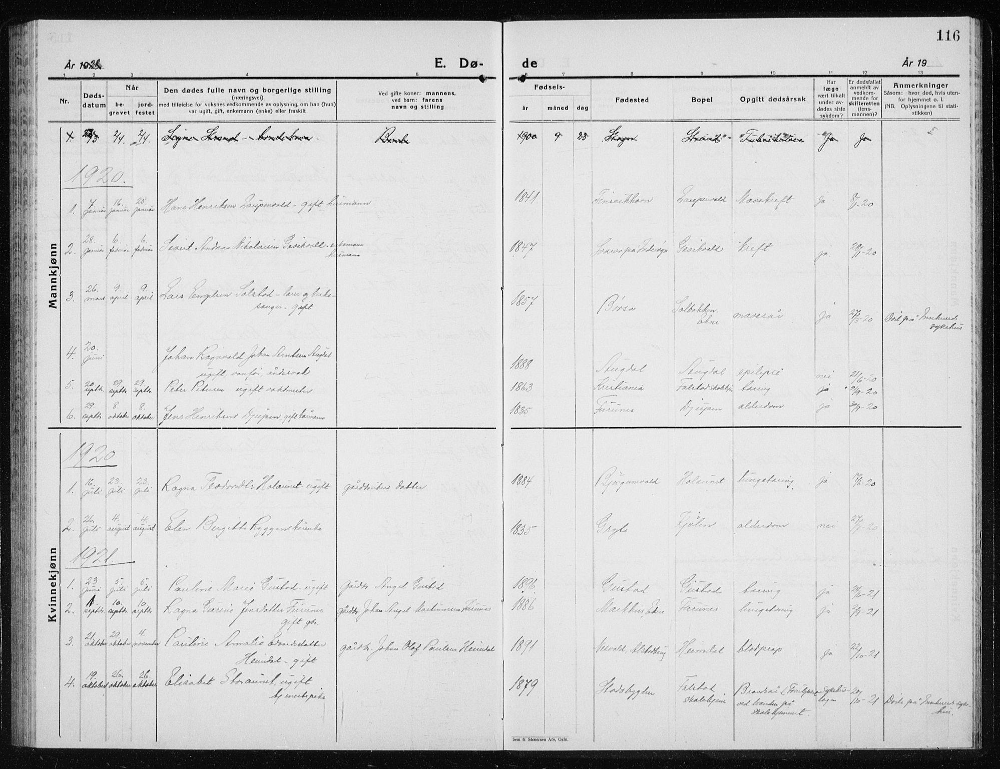Ministerialprotokoller, klokkerbøker og fødselsregistre - Nord-Trøndelag, SAT/A-1458/719/L0180: Parish register (copy) no. 719C01, 1878-1940, p. 116