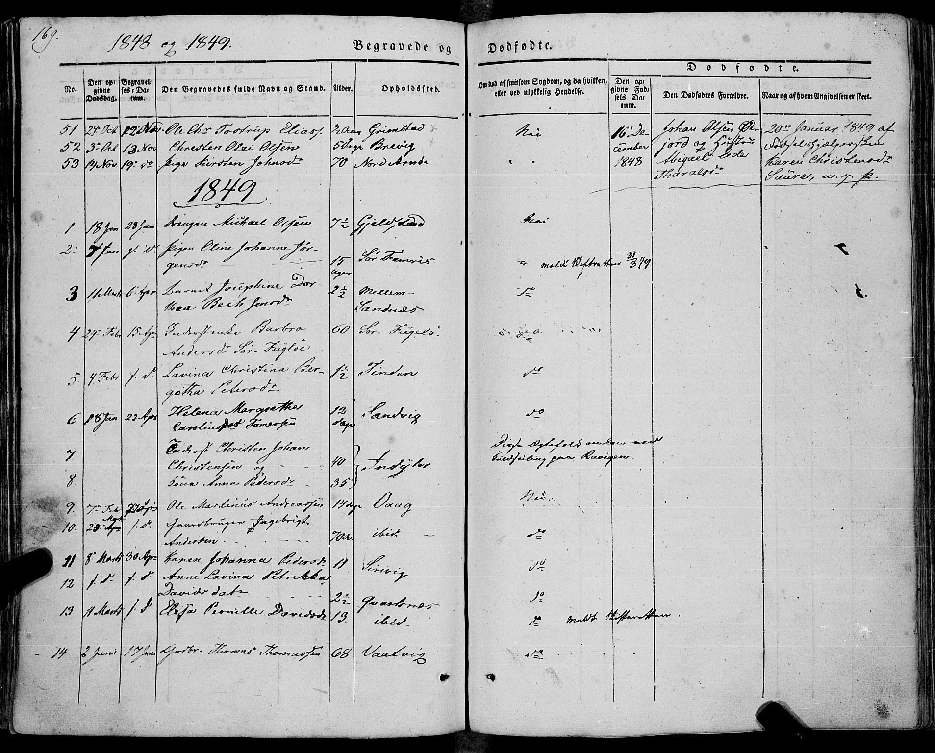 Ministerialprotokoller, klokkerbøker og fødselsregistre - Nordland, SAT/A-1459/805/L0097: Parish register (official) no. 805A04, 1837-1861, p. 169