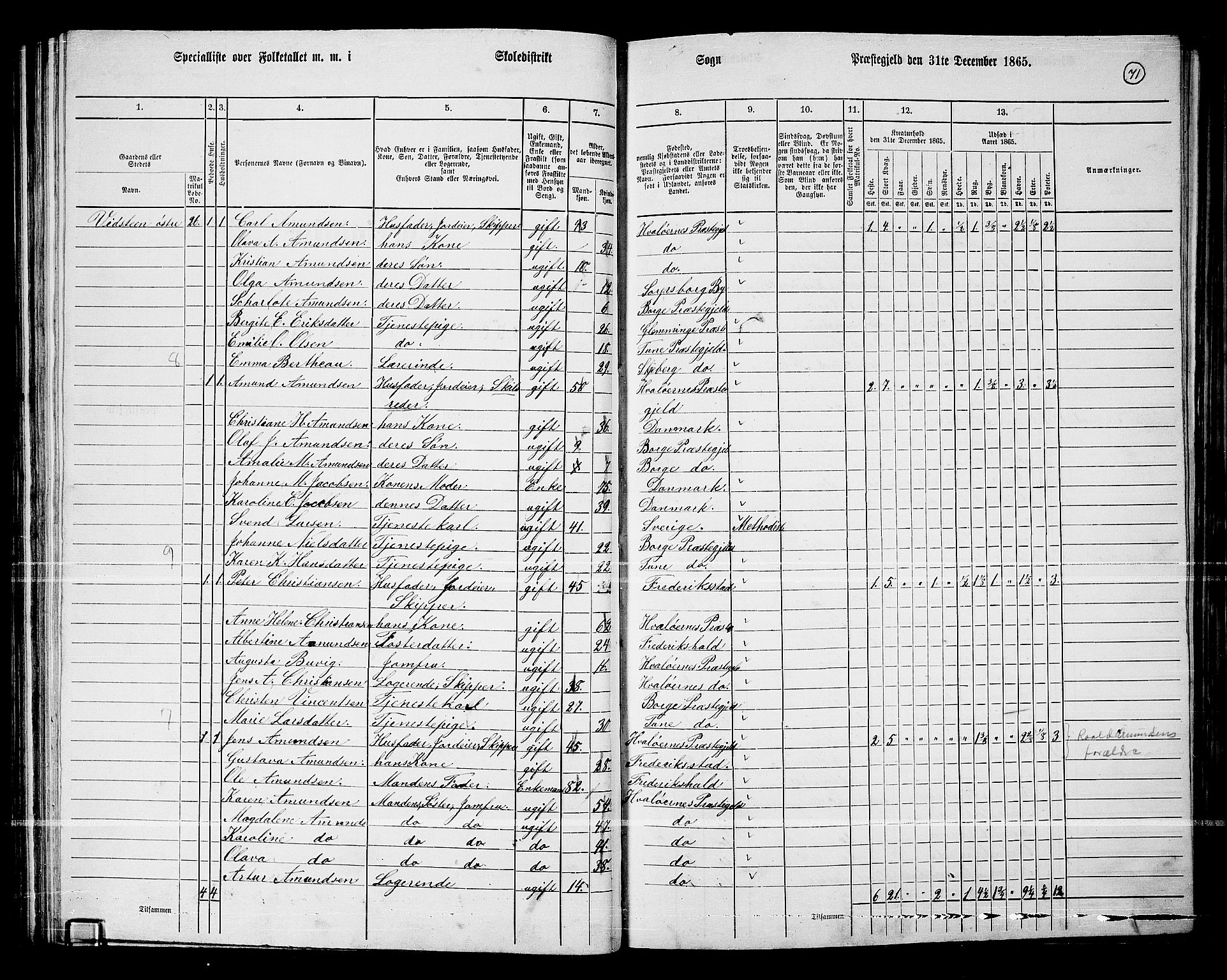 RA, 1865 census for Borge, 1865, p. 66