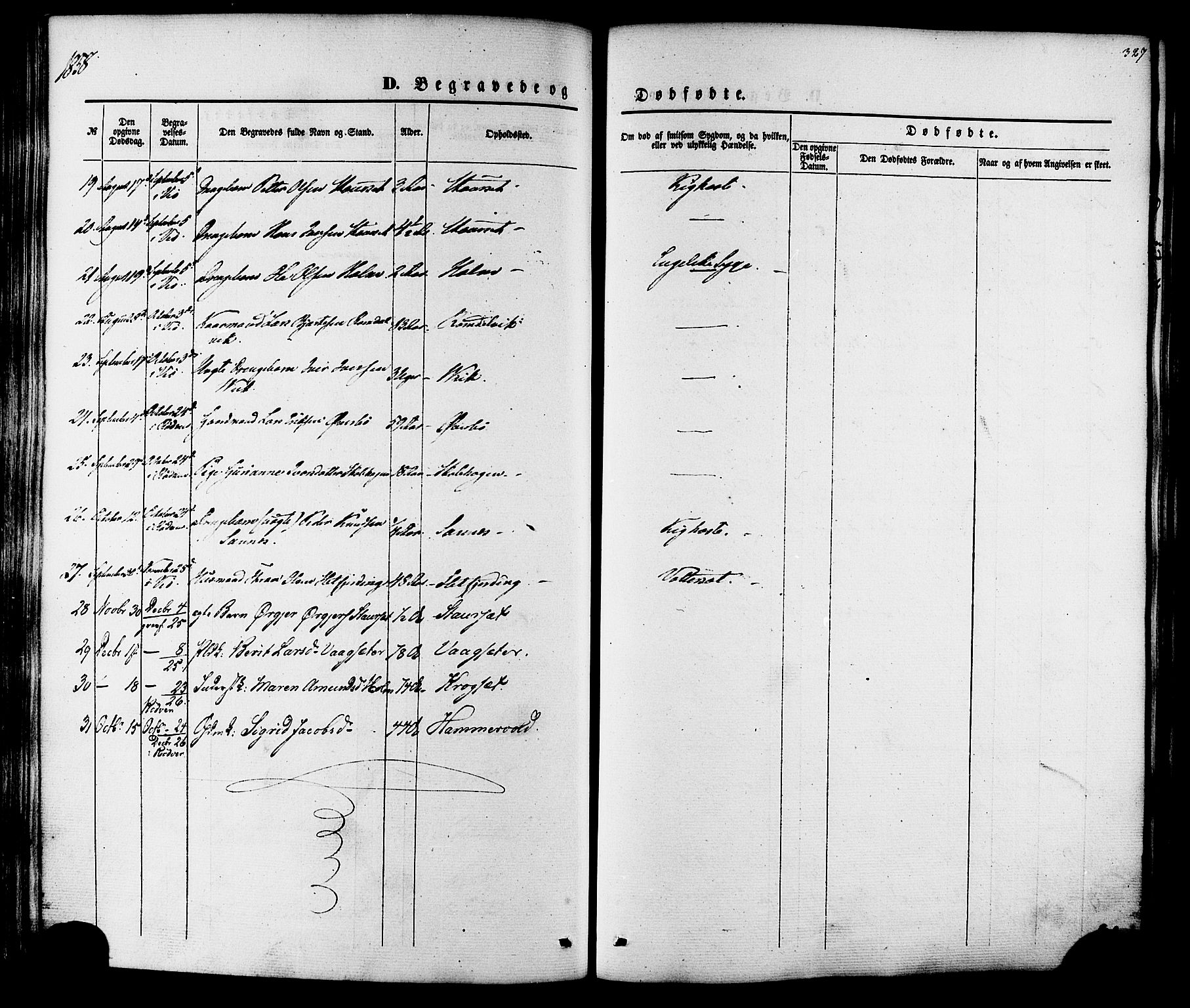 Ministerialprotokoller, klokkerbøker og fødselsregistre - Møre og Romsdal, SAT/A-1454/547/L0603: Parish register (official) no. 547A05, 1846-1877, p. 327