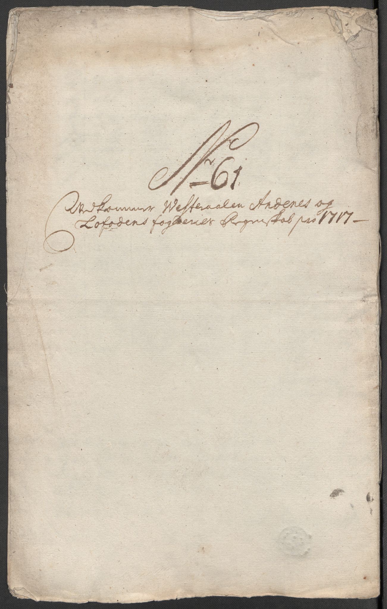 Rentekammeret inntil 1814, Reviderte regnskaper, Fogderegnskap, AV/RA-EA-4092/R67/L4683: Fogderegnskap Vesterålen, Andenes og Lofoten, 1717, p. 311