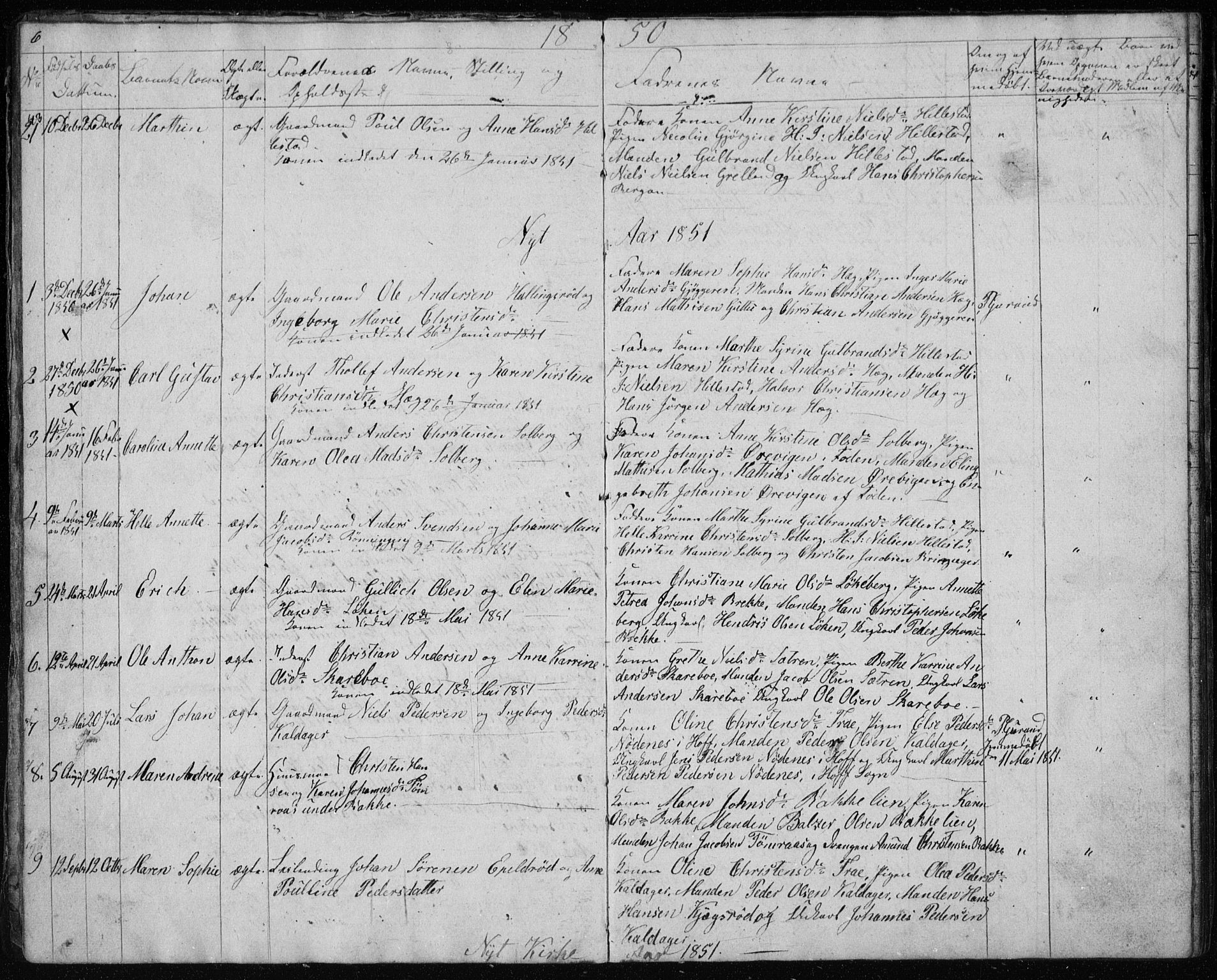 Botne kirkebøker, AV/SAKO-A-340/G/Gb/L0001: Parish register (copy) no. II 1, 1848-1860, p. 6