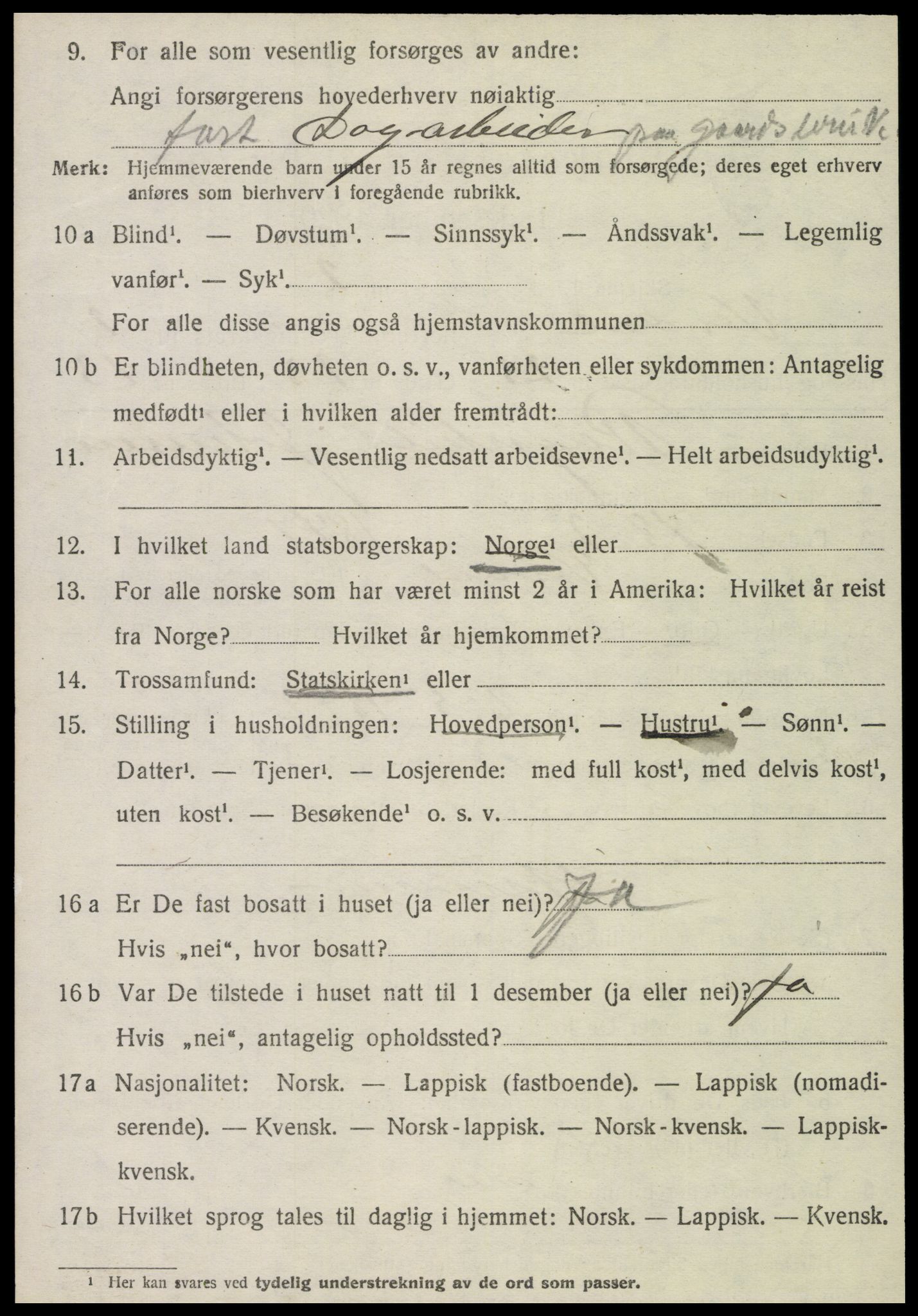 SAT, 1920 census for Verdal, 1920, p. 4024