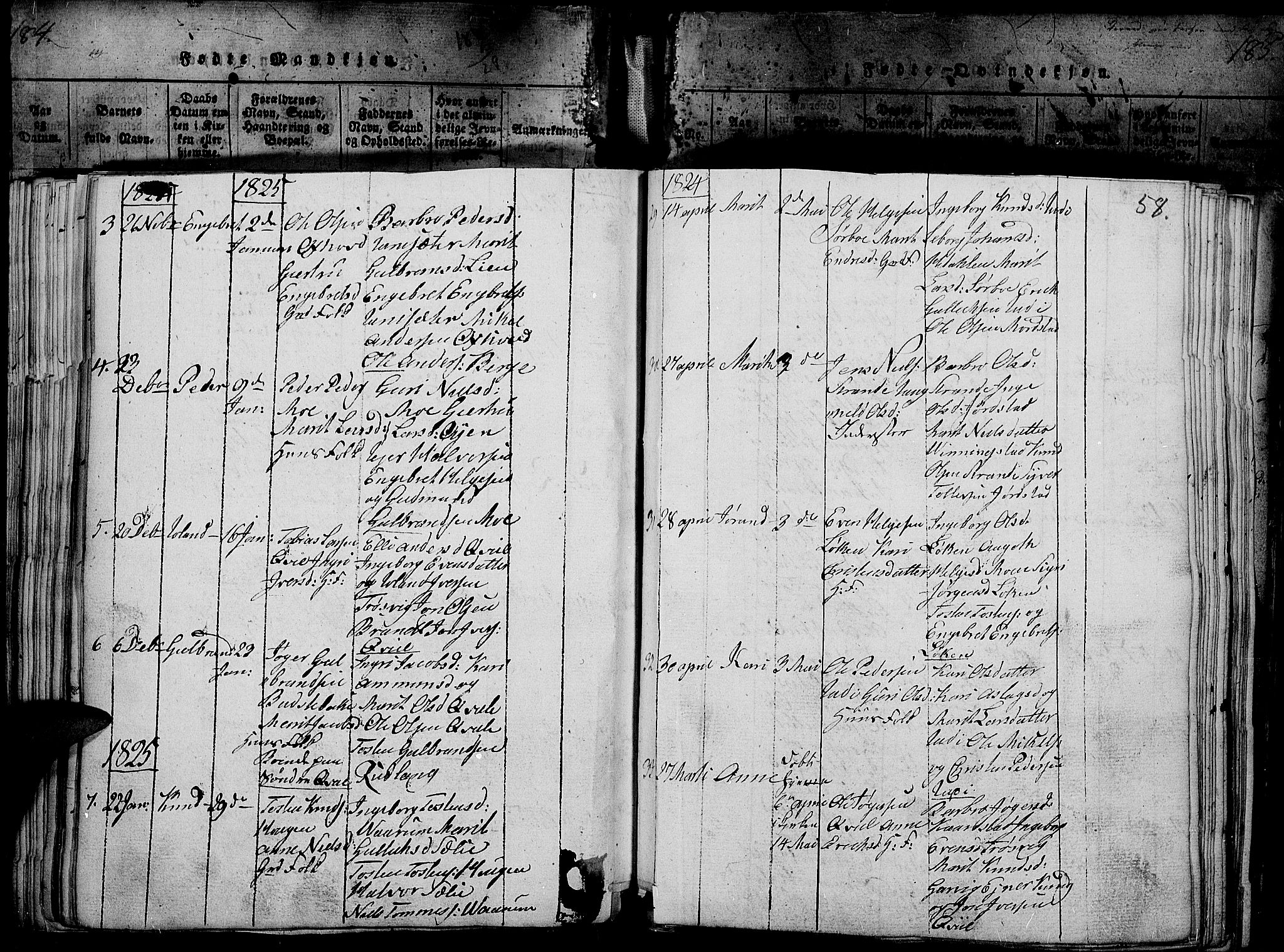 Slidre prestekontor, SAH/PREST-134/H/Ha/Haa/L0002: Parish register (official) no. 2, 1814-1830, p. 186h