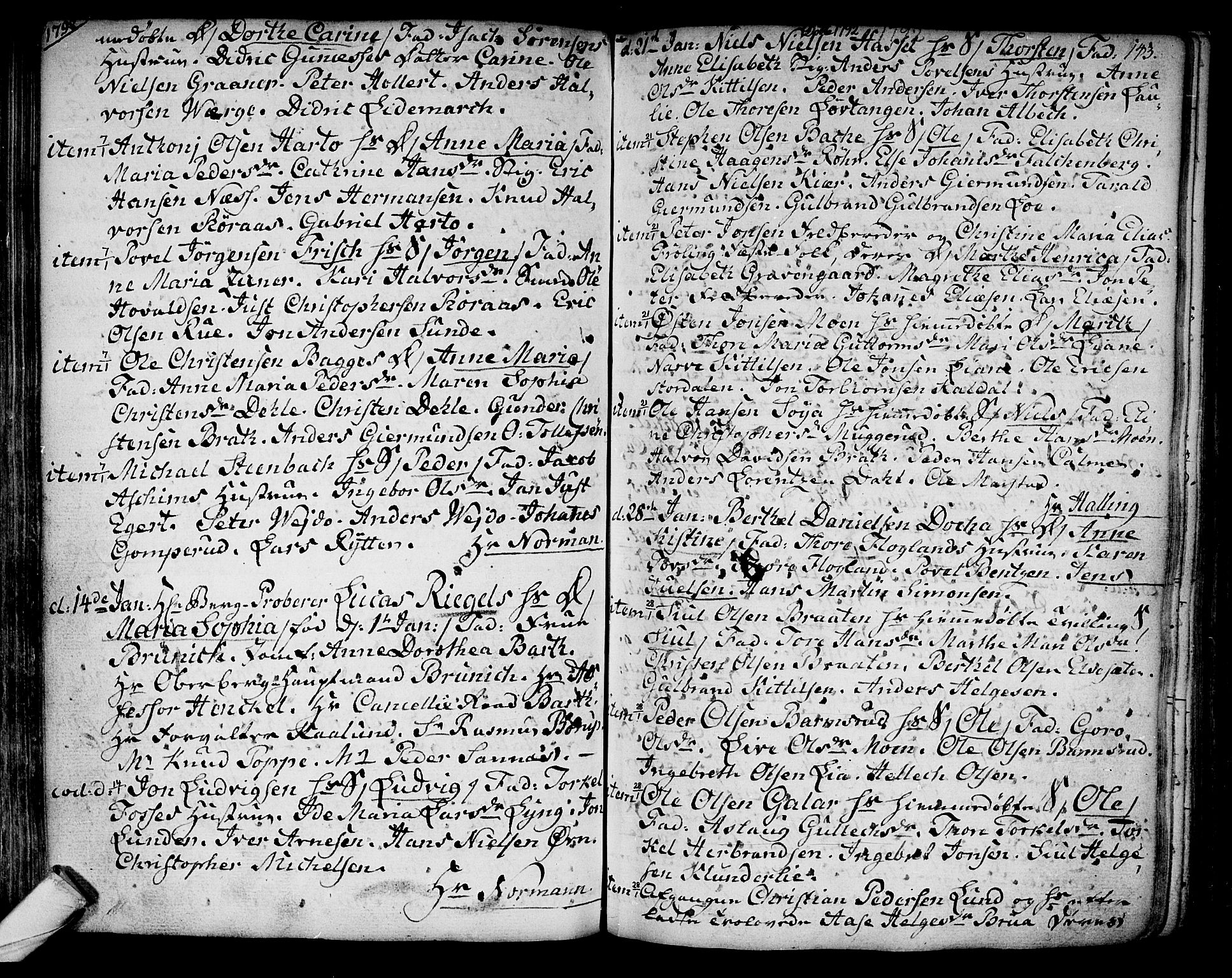 Kongsberg kirkebøker, SAKO/A-22/F/Fa/L0006: Parish register (official) no. I 6, 1783-1797, p. 143