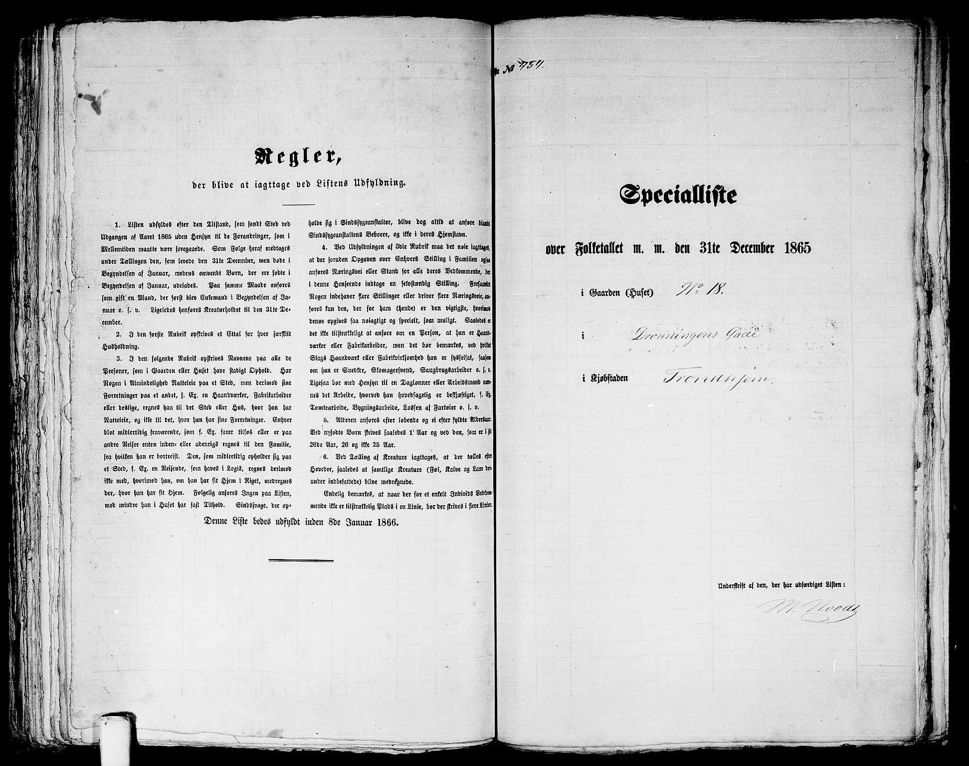 RA, 1865 census for Trondheim, 1865, p. 952