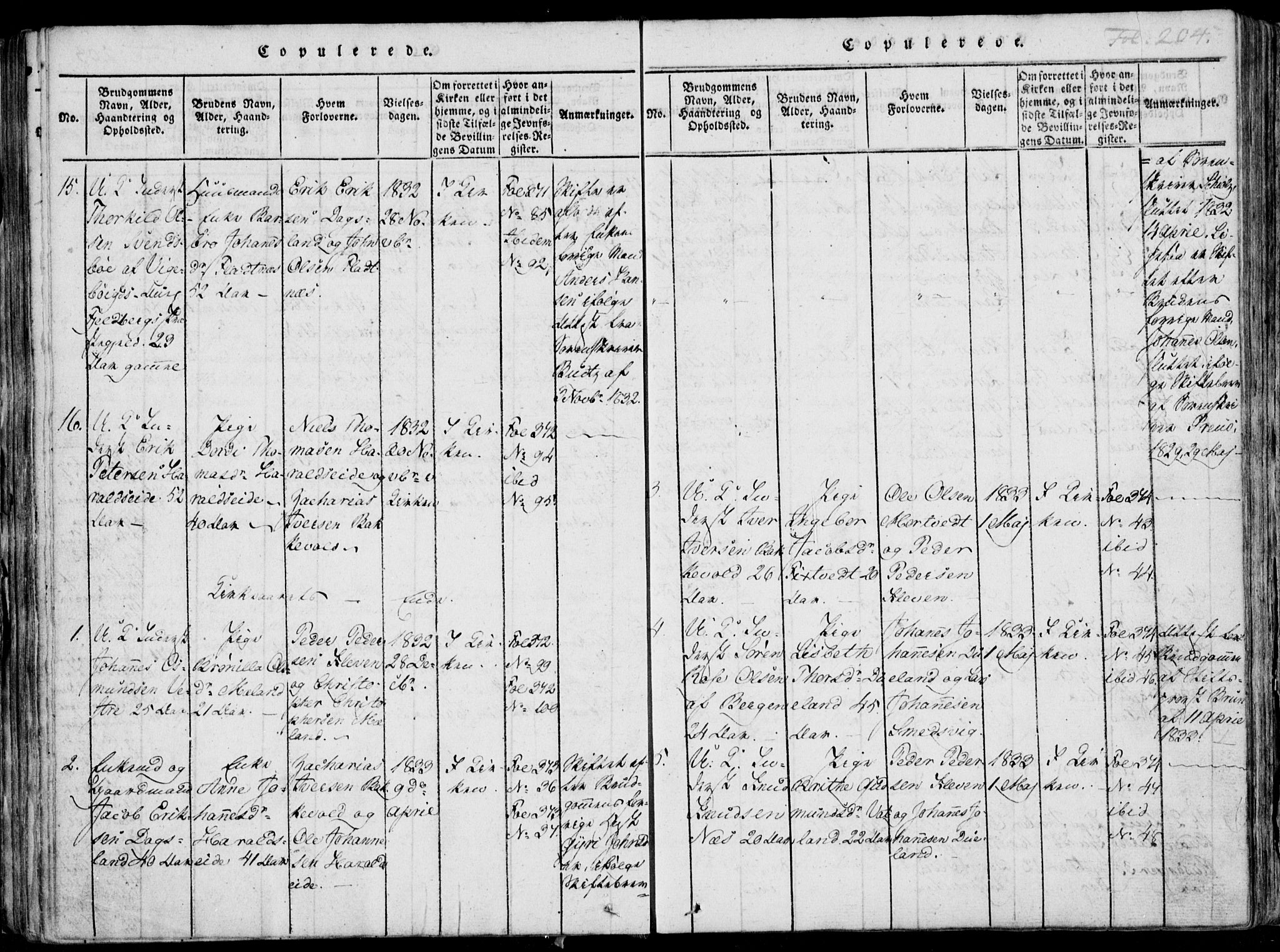 Skjold sokneprestkontor, AV/SAST-A-101847/H/Ha/Haa/L0003: Parish register (official) no. A 3, 1815-1835, p. 204