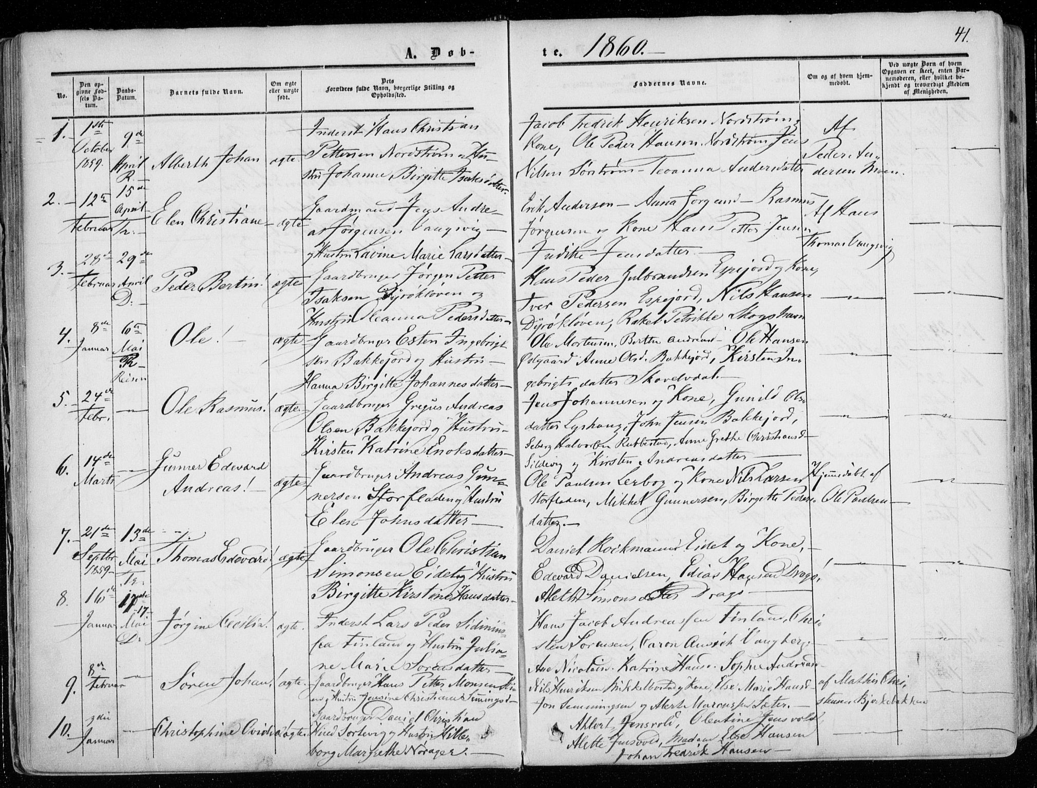Tranøy sokneprestkontor, SATØ/S-1313/I/Ia/Iaa/L0007kirke: Parish register (official) no. 7, 1856-1866, p. 41