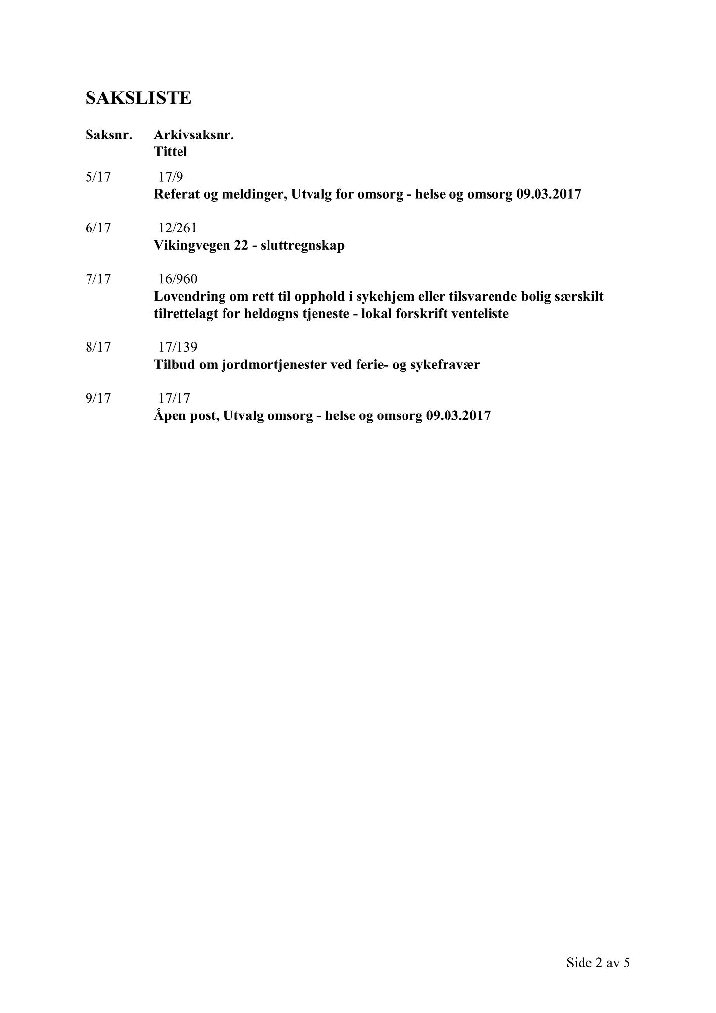 Klæbu Kommune, TRKO/KK/05-UOm/L008: Utvalg for omsorg - Møtedokumenter, 2017, p. 121