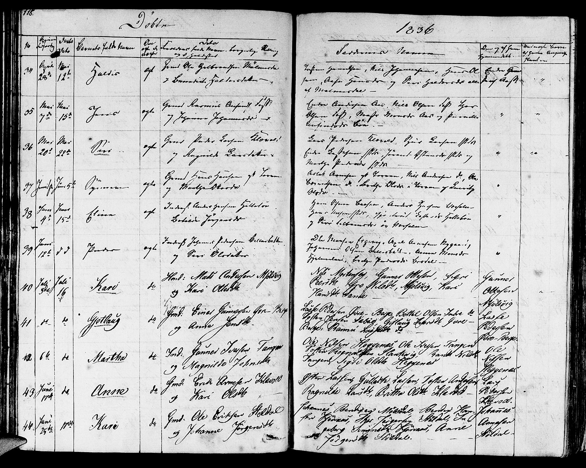 Lavik sokneprestembete, SAB/A-80901: Parish register (official) no. A 2I, 1821-1842, p. 118