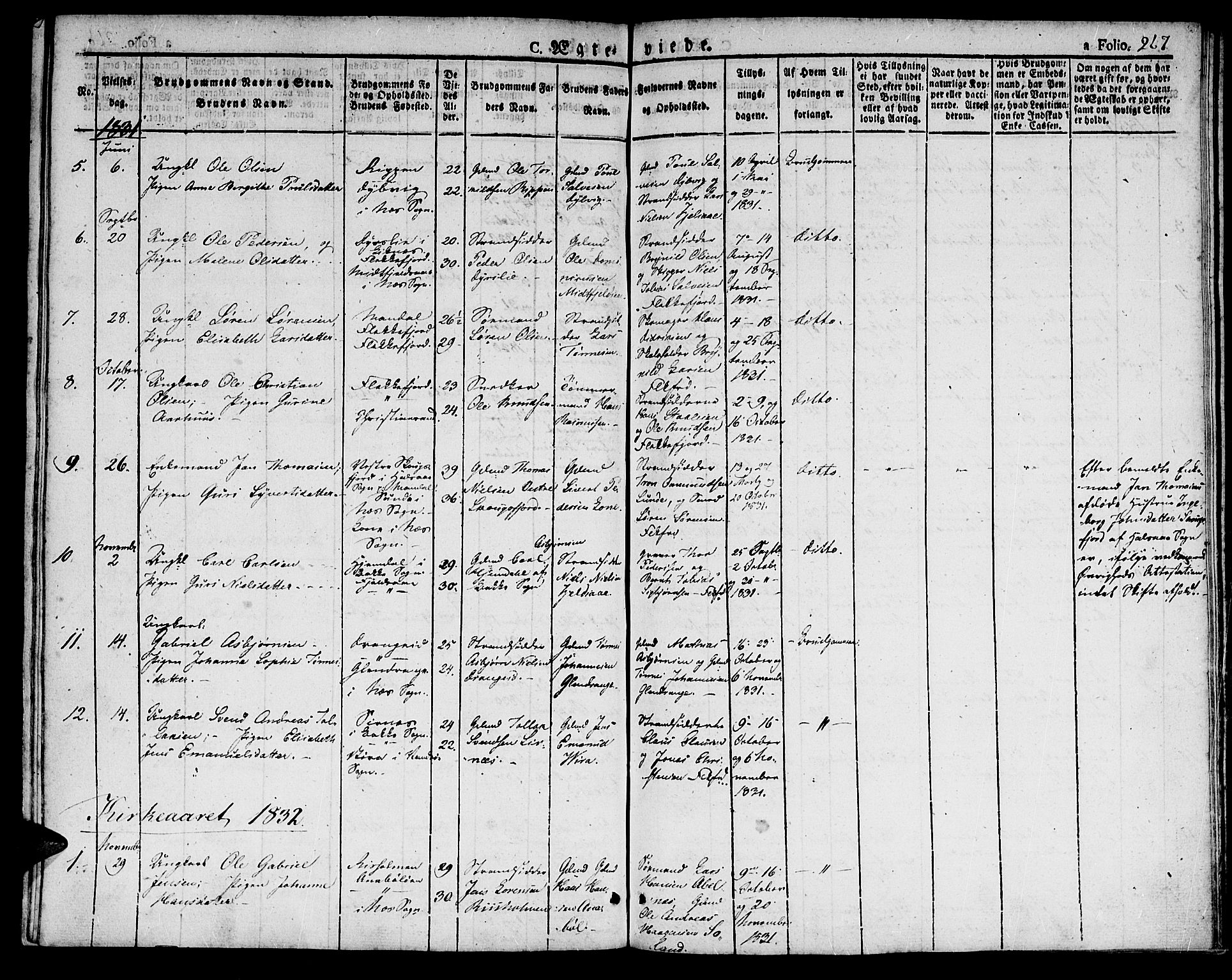 Flekkefjord sokneprestkontor, AV/SAK-1111-0012/F/Fb/Fbc/L0004: Parish register (copy) no. B 4, 1827-1846, p. 267