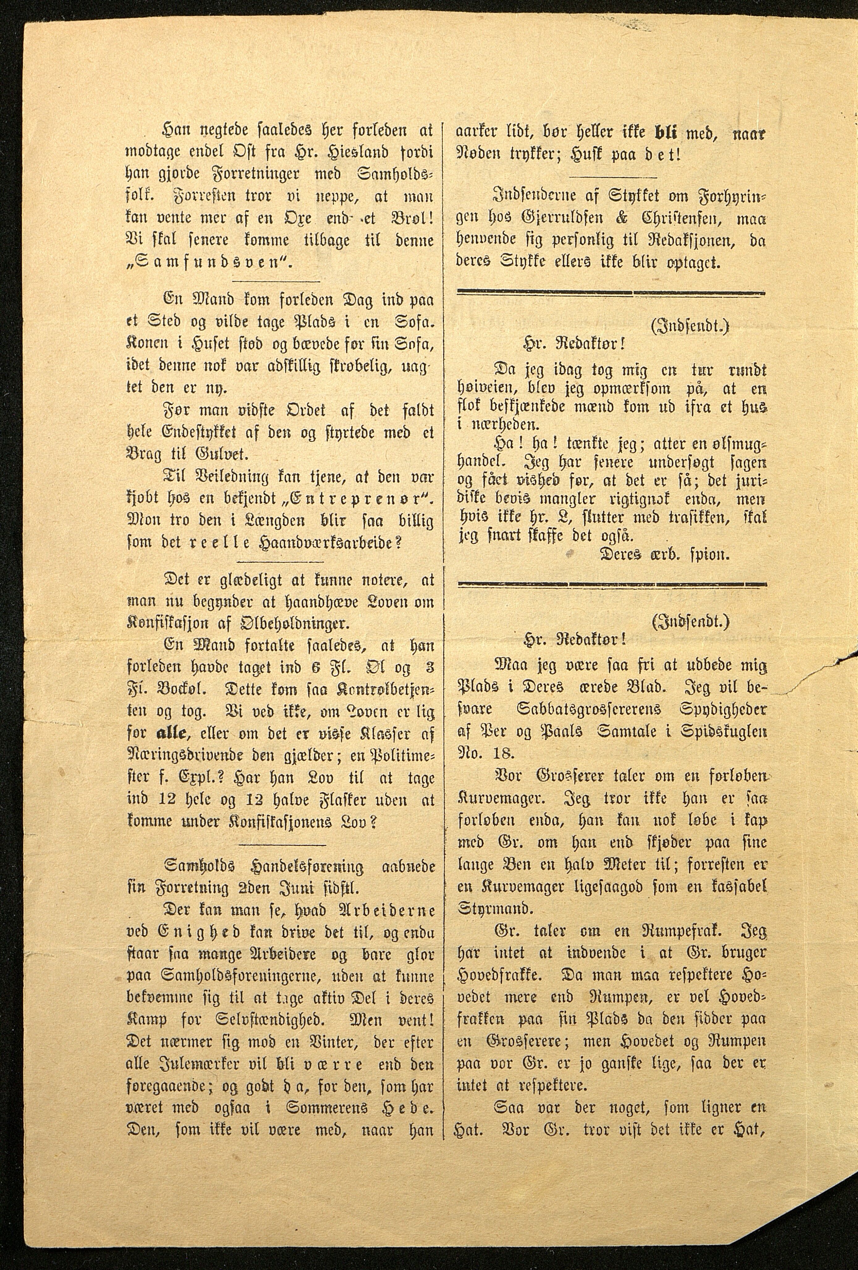 Spidskuglen, AAKS/PA-2823/X/L0001/0001: Spidskuglen / Årg. 1887, nr. 1–2, 4–23, 25–36, 1887