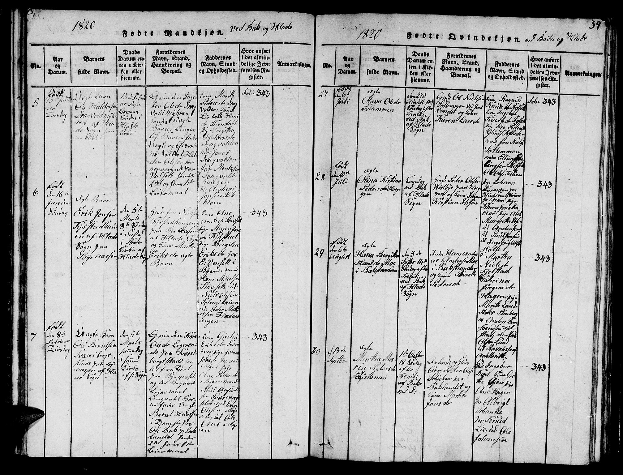 Ministerialprotokoller, klokkerbøker og fødselsregistre - Sør-Trøndelag, SAT/A-1456/606/L0307: Parish register (copy) no. 606C03, 1817-1824, p. 39
