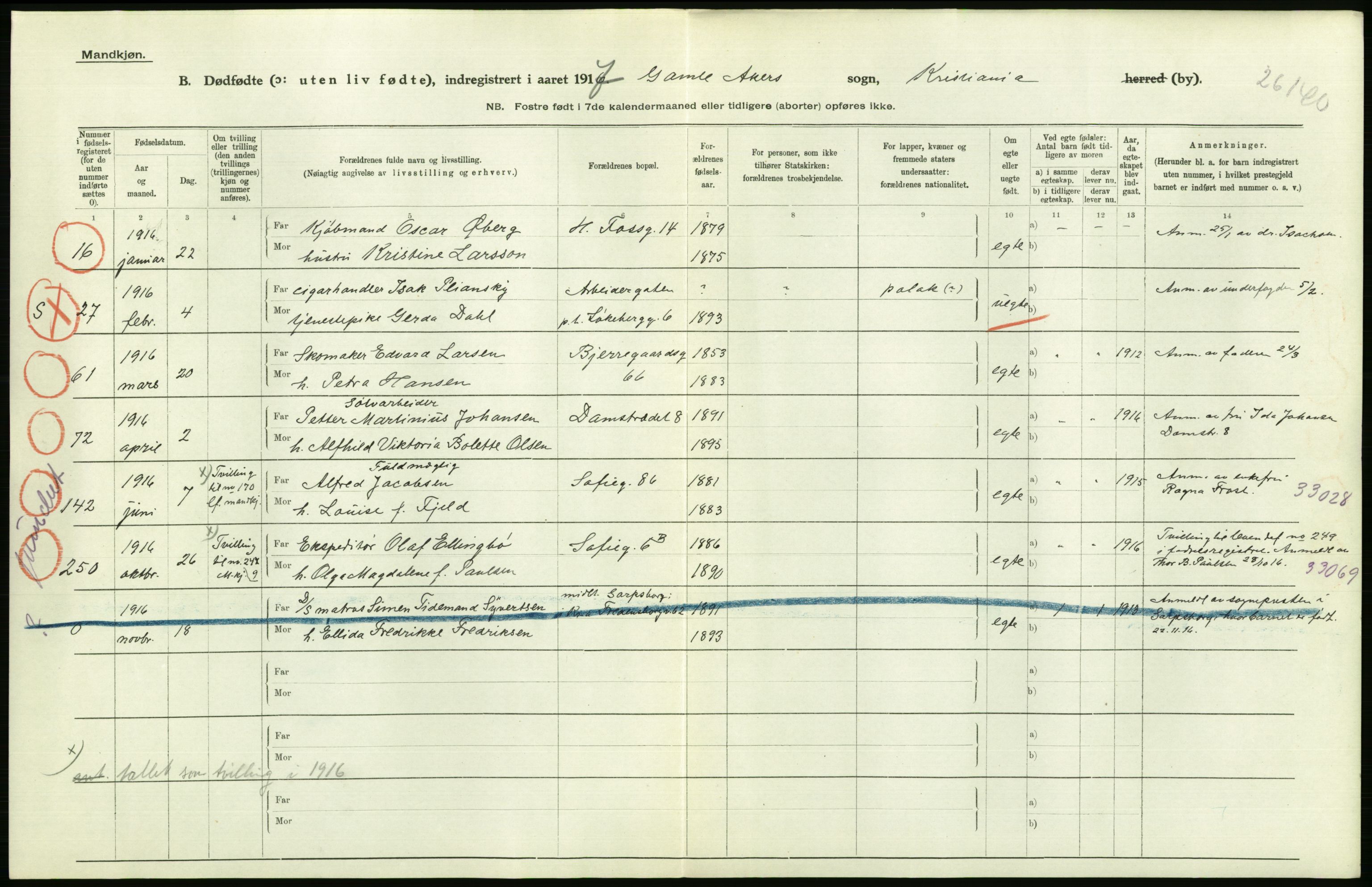 Statistisk sentralbyrå, Sosiodemografiske emner, Befolkning, RA/S-2228/D/Df/Dfb/Dfbg/L0011: Kristiania: Døde, dødfødte., 1917, p. 528