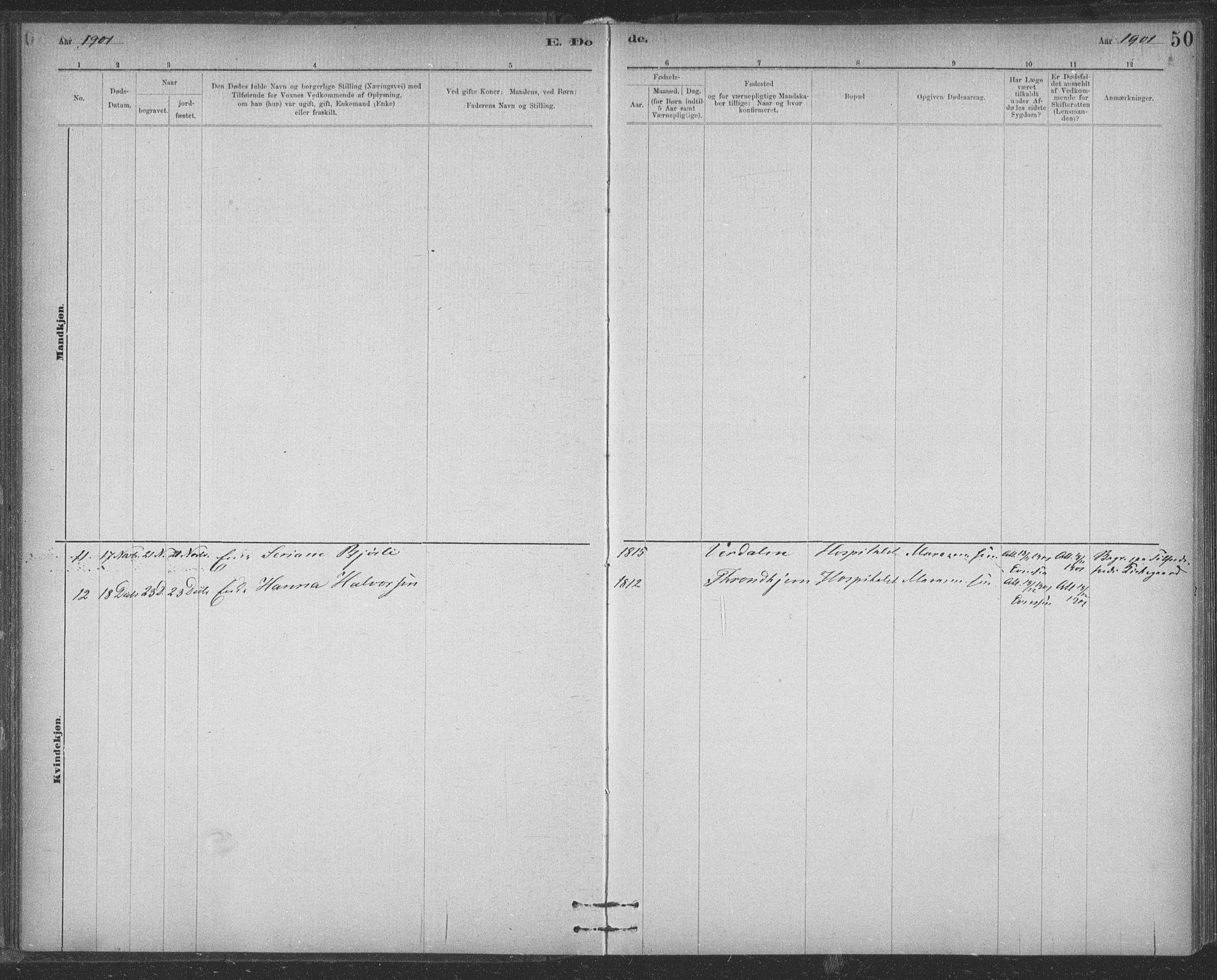 Ministerialprotokoller, klokkerbøker og fødselsregistre - Sør-Trøndelag, SAT/A-1456/623/L0470: Parish register (official) no. 623A04, 1884-1938, p. 50