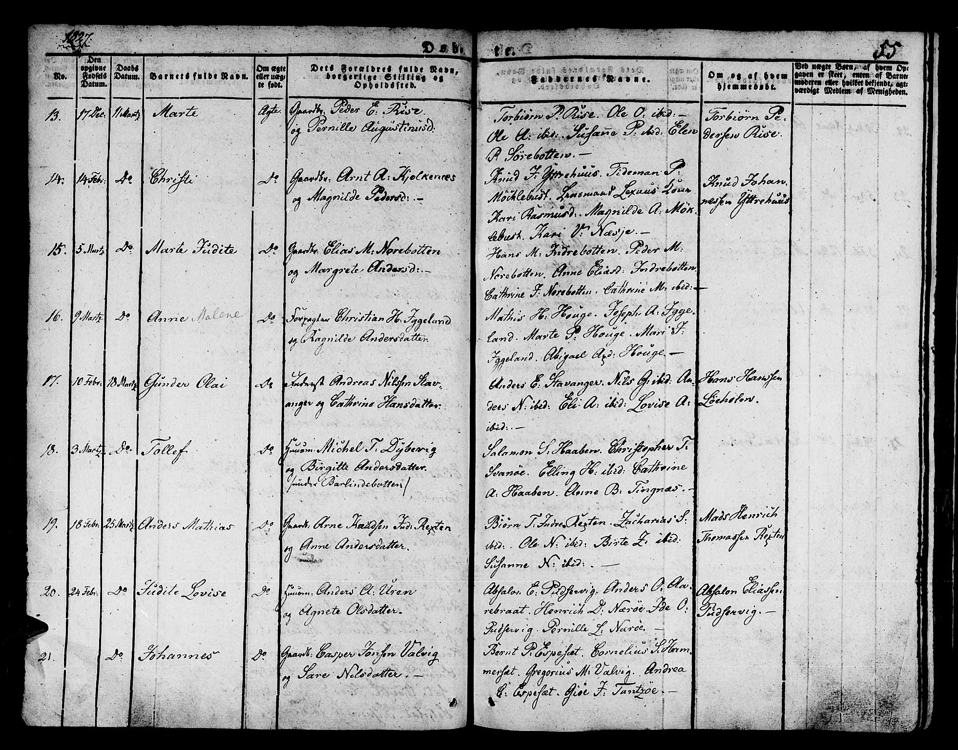 Kinn sokneprestembete, AV/SAB-A-80801/H/Haa/Haaa/L0004/0001: Parish register (official) no. A 4I, 1822-1840, p. 55
