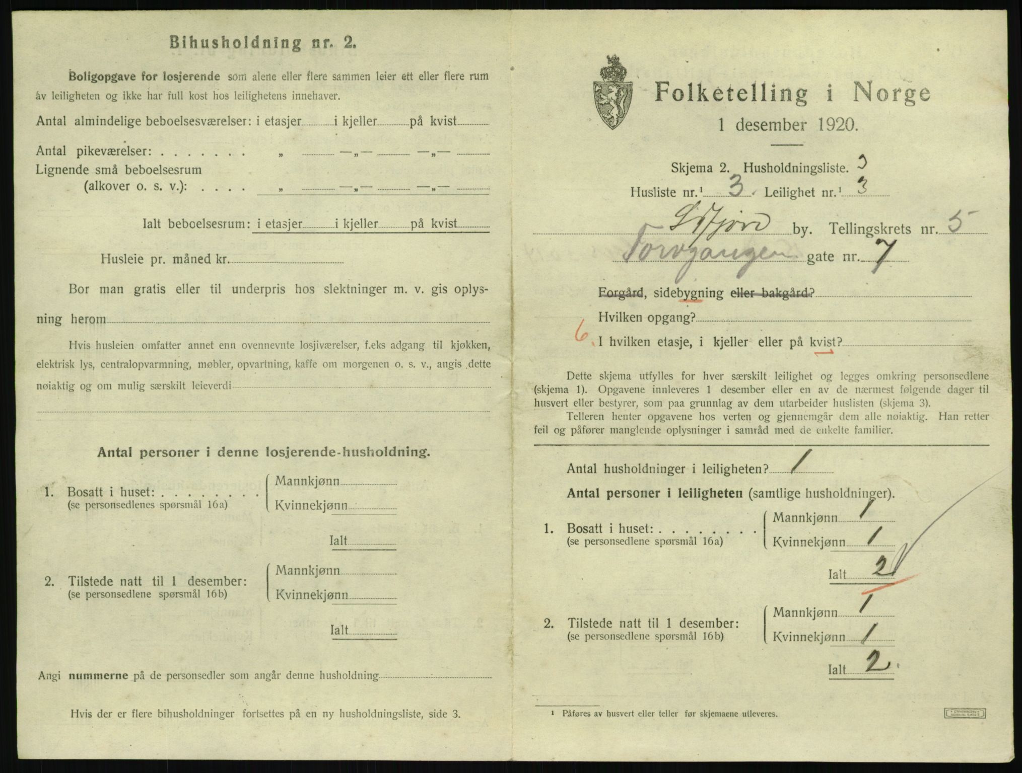 SAKO, 1920 census for Sandefjord, 1920, p. 2628