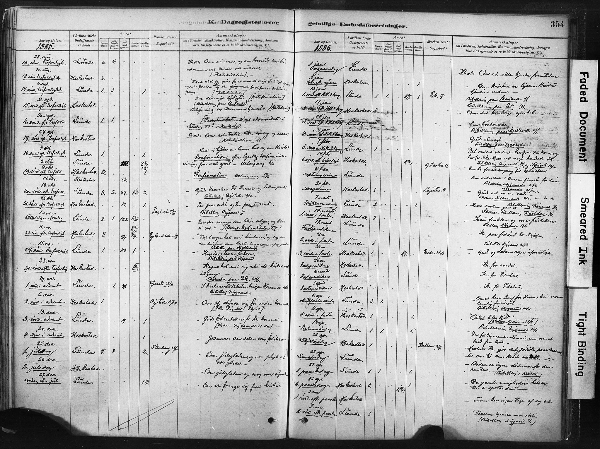 Lund sokneprestkontor, AV/SAST-A-101809/S06/L0011: Parish register (official) no. A 10, 1877-1904, p. 354