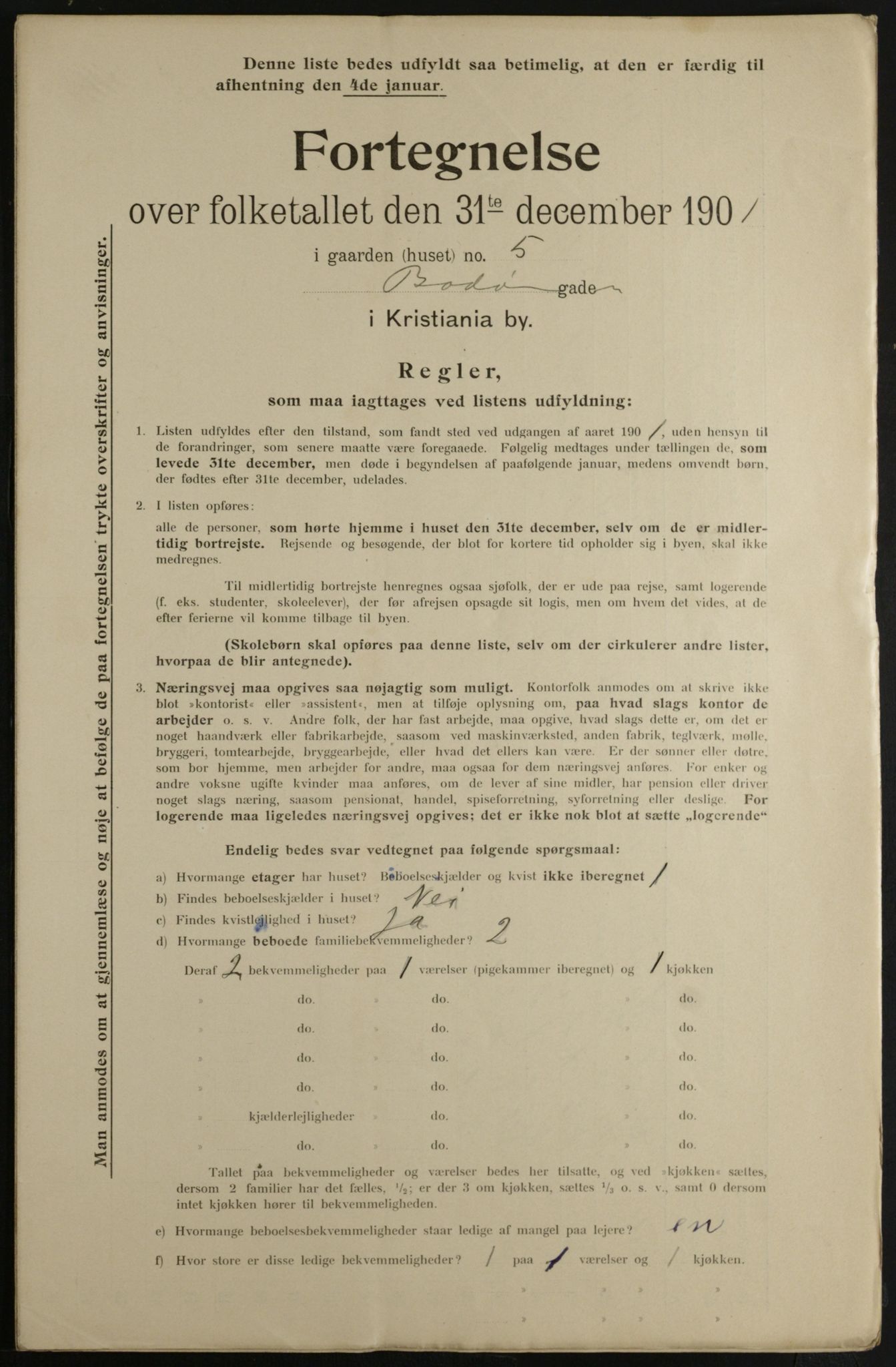 OBA, Municipal Census 1901 for Kristiania, 1901, p. 1120