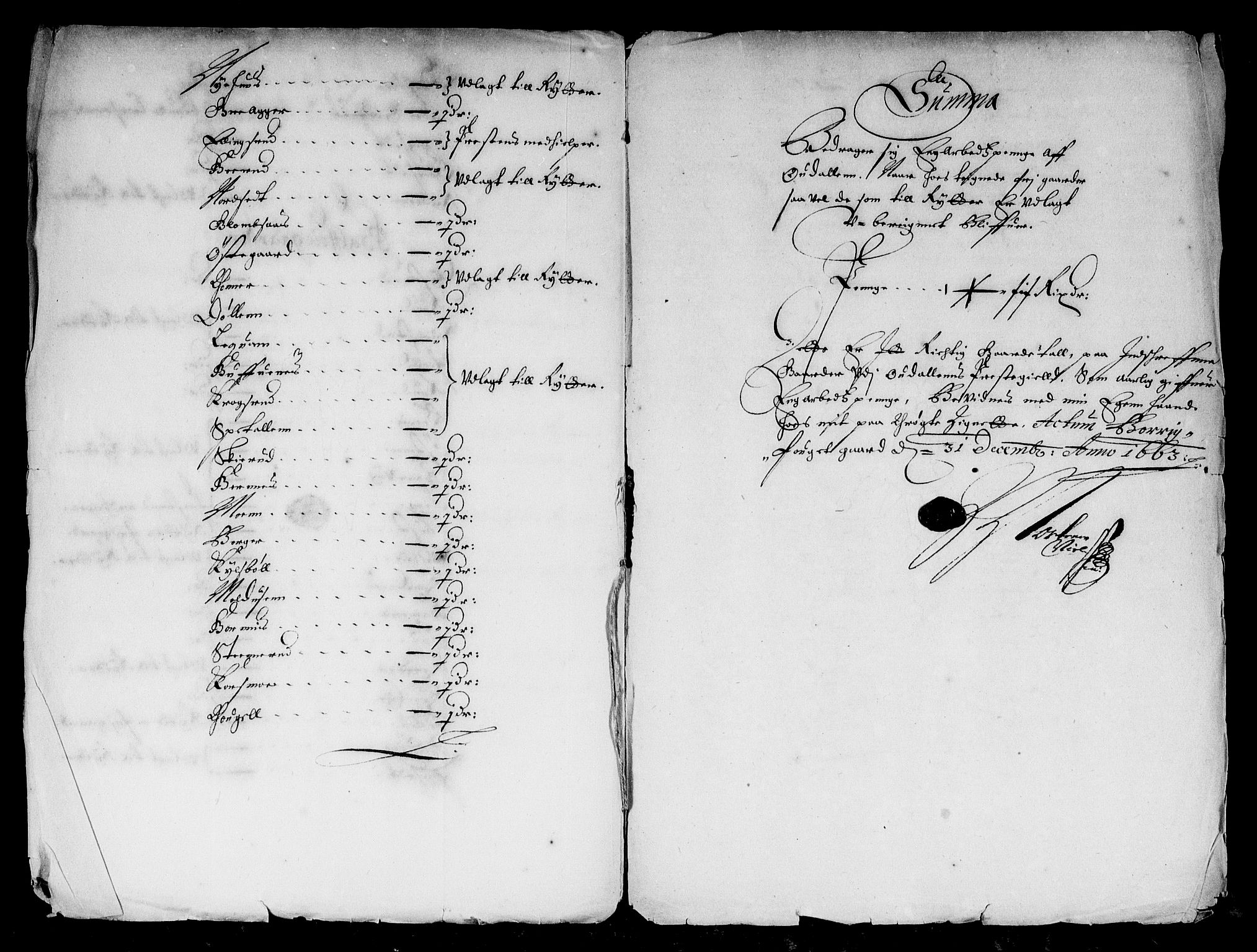 Rentekammeret inntil 1814, Reviderte regnskaper, Stiftamtstueregnskaper, Landkommissariatet på Akershus og Akershus stiftamt, AV/RA-EA-5869/R/Ra/L0015: Landkommissariatet på Akershus, 1663