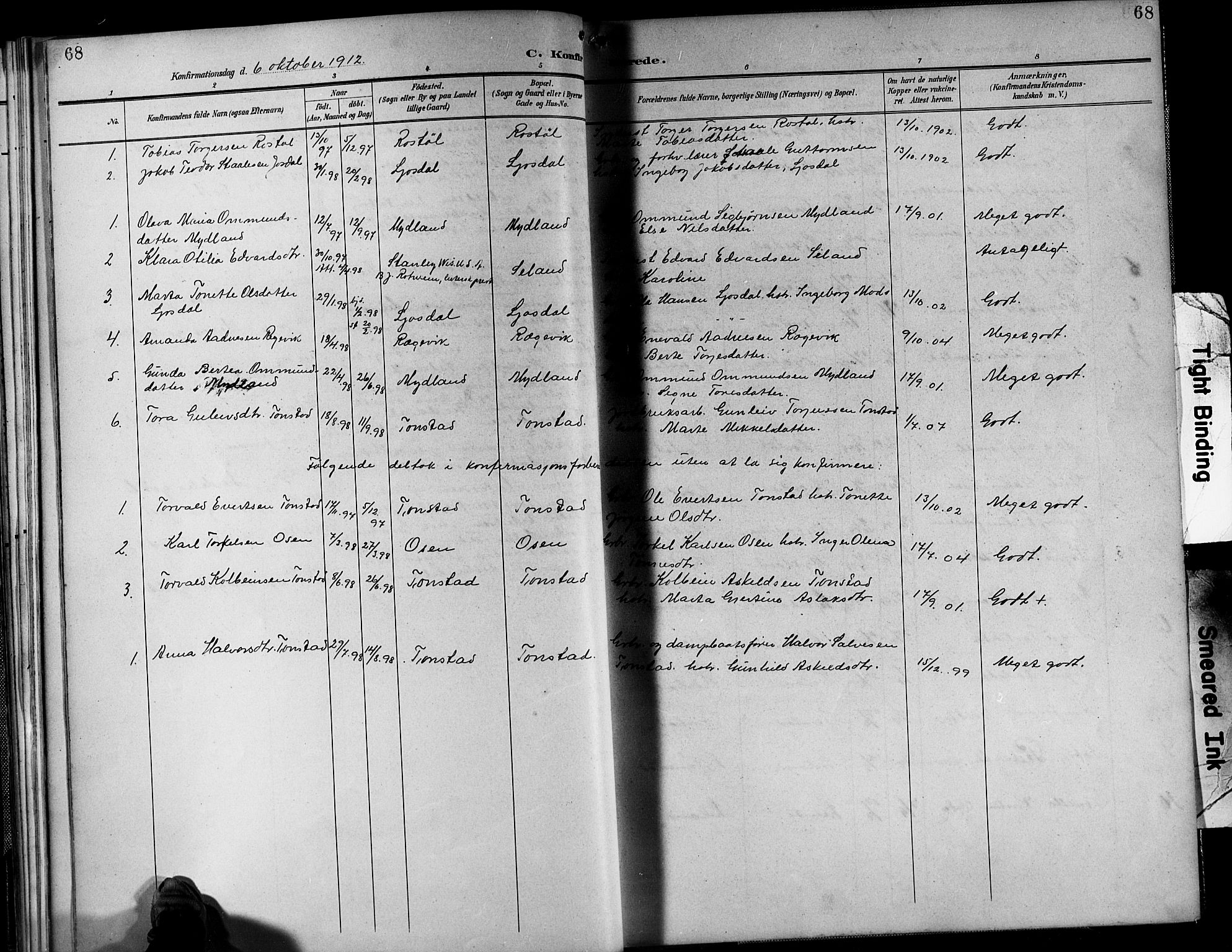 Sirdal sokneprestkontor, SAK/1111-0036/F/Fb/Fbb/L0004: Parish register (copy) no. B 4, 1895-1916, p. 68
