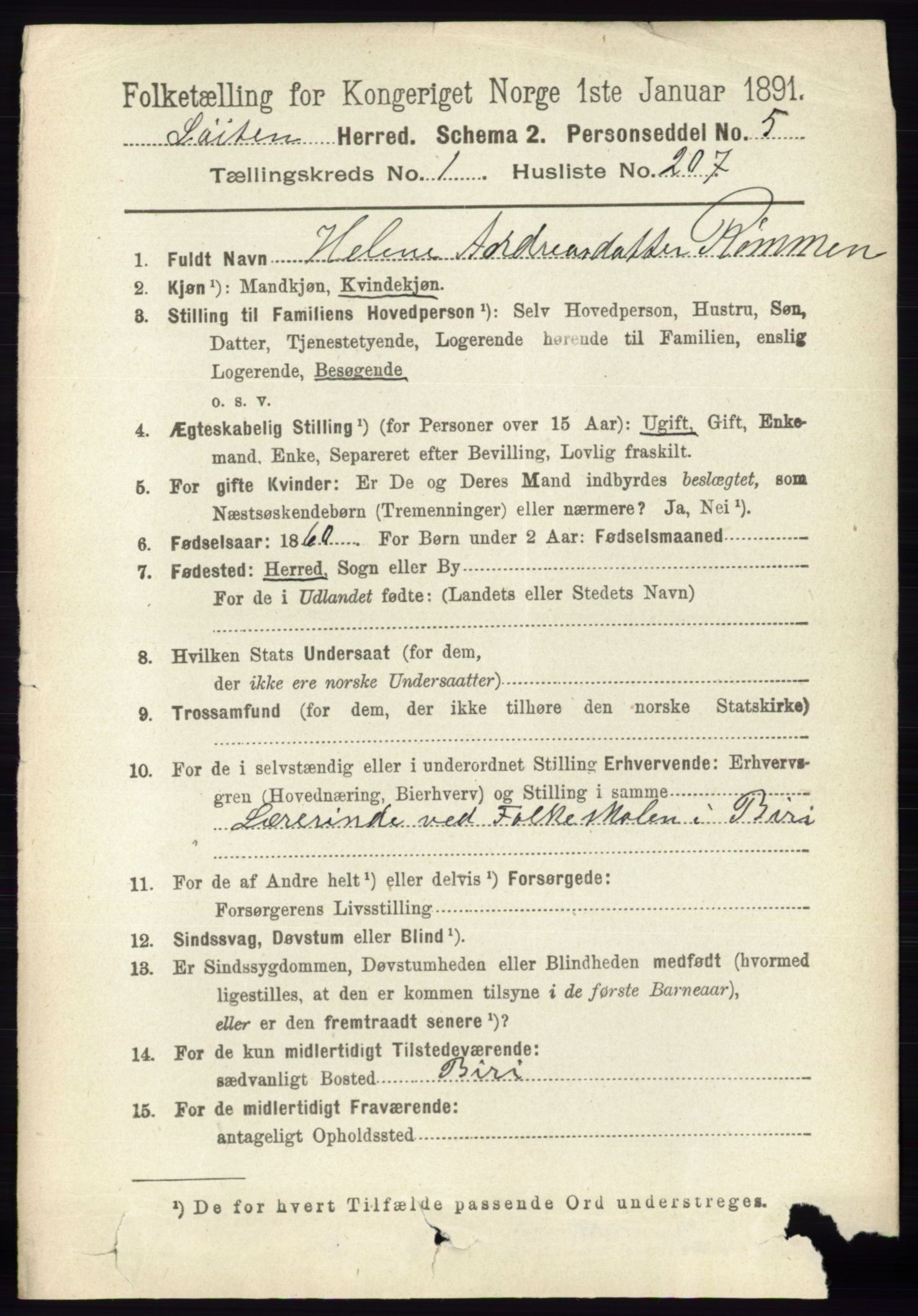 RA, 1891 census for 0415 Løten, 1891, p. 1370