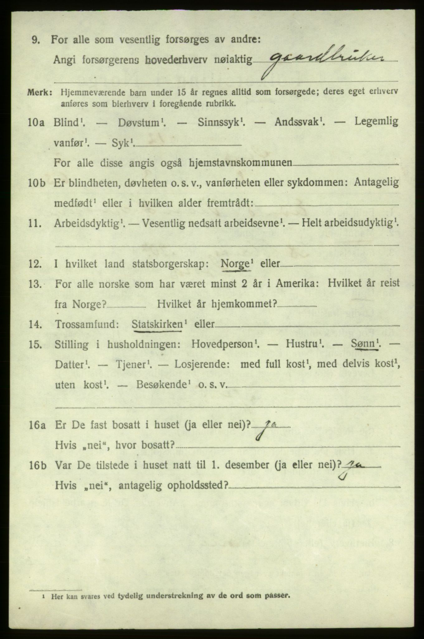 SAB, 1920 census for Stord, 1920, p. 1494