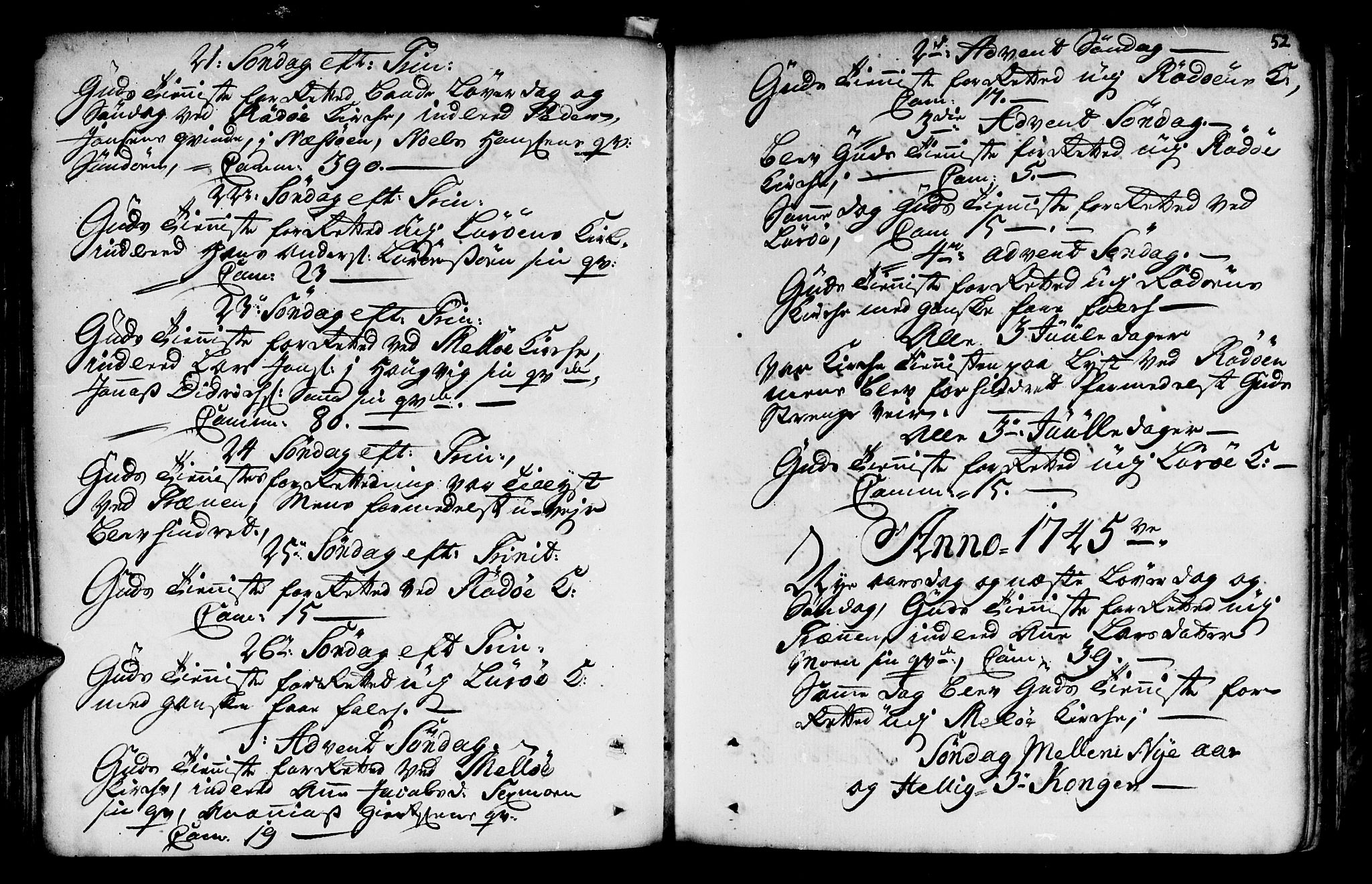 Ministerialprotokoller, klokkerbøker og fødselsregistre - Nordland, SAT/A-1459/841/L0586: Parish register (official) no. 841A01, 1739-1750, p. 52