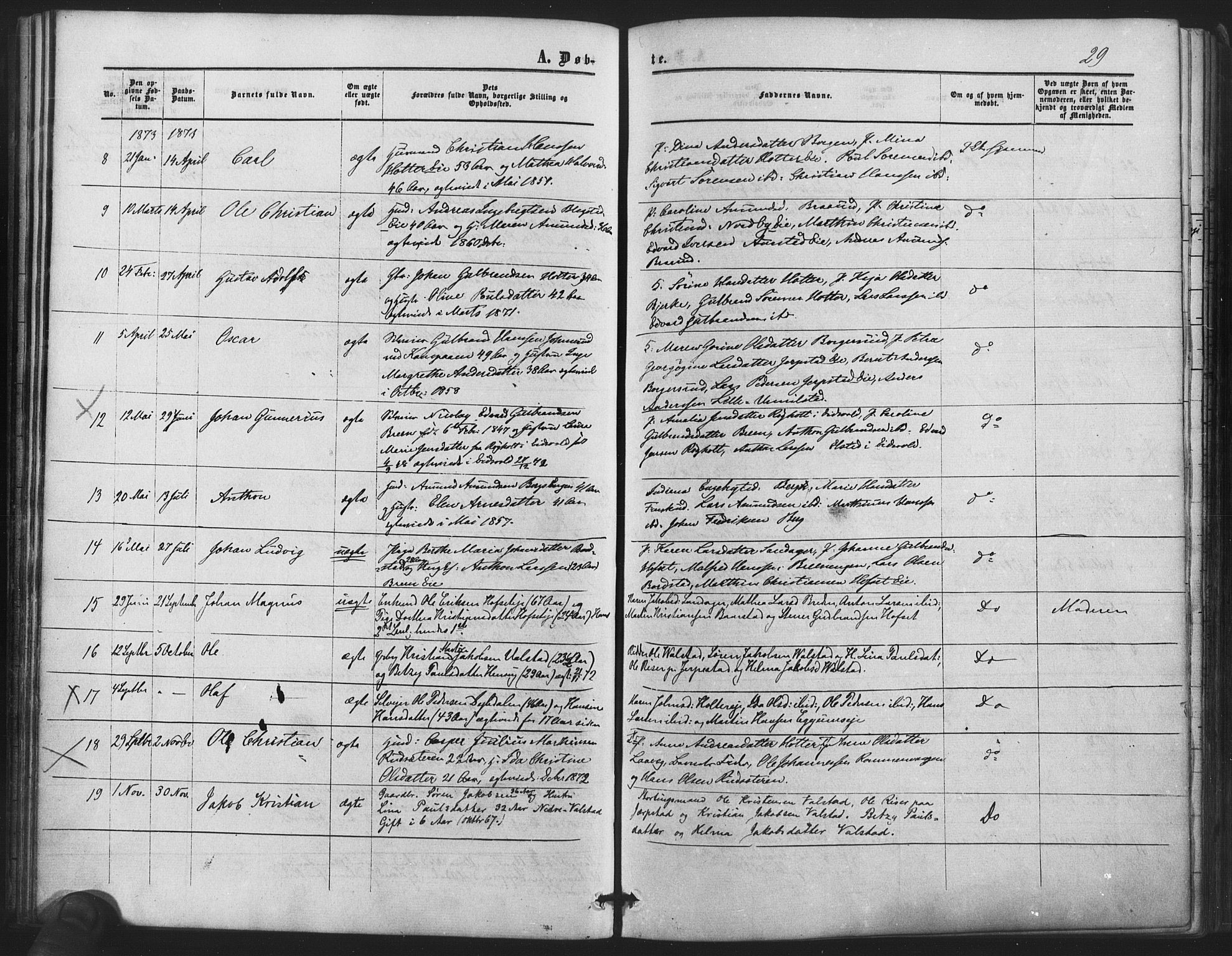 Nes prestekontor Kirkebøker, SAO/A-10410/F/Fb/L0001: Parish register (official) no. II 1, 1859-1882, p. 29
